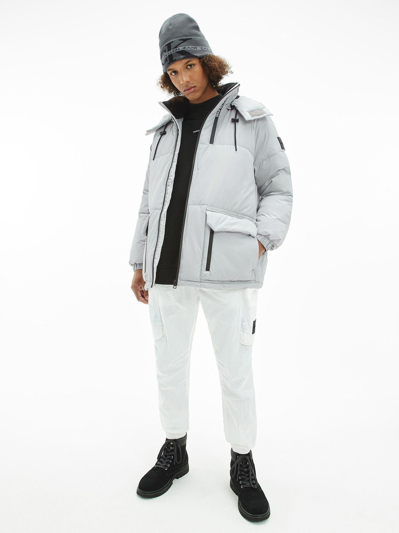 Parka Blocking Oversized Gris Calvin Klein-1