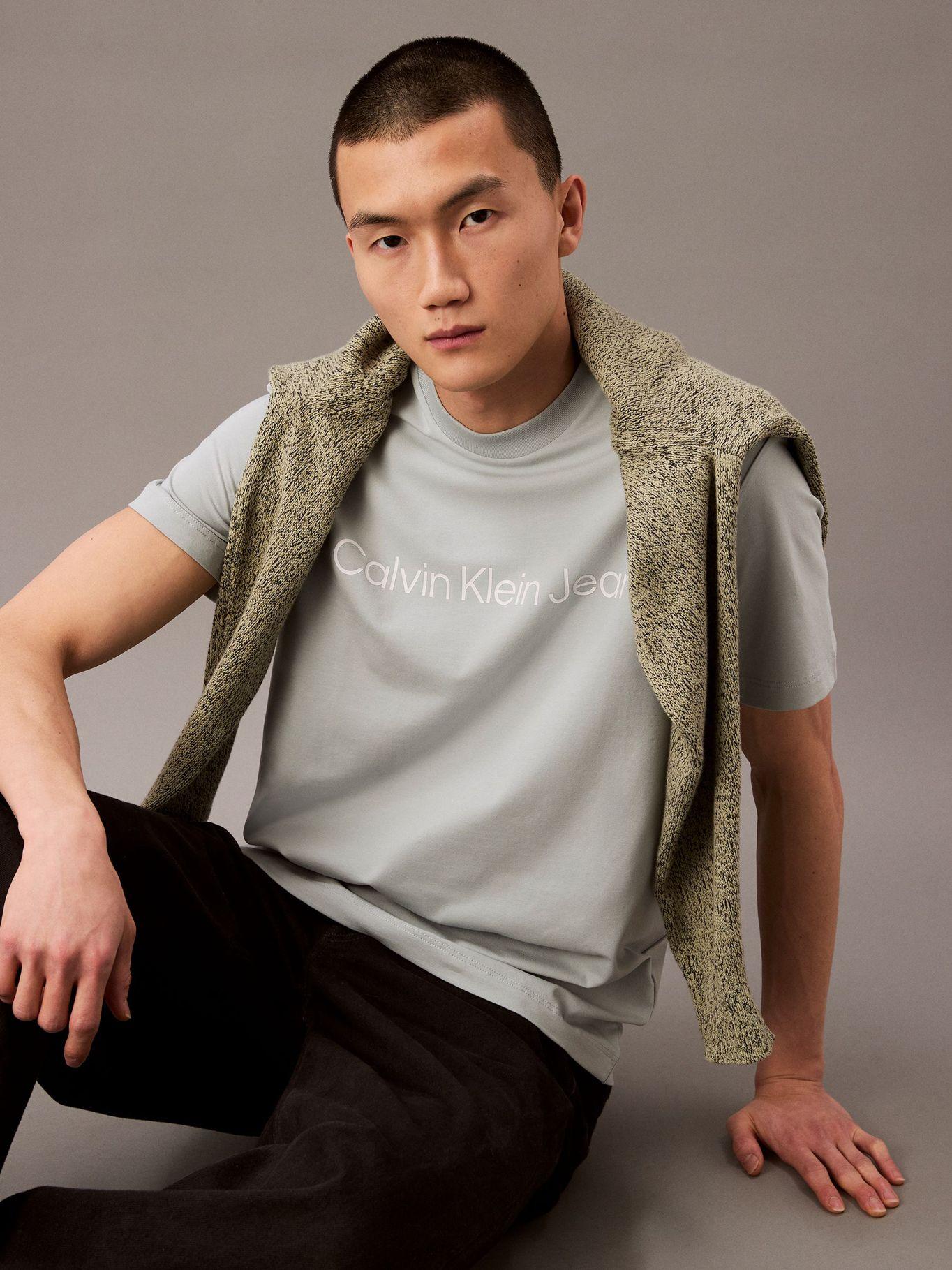 Polera Regular con Logotipo Gris Calvin Klein-5