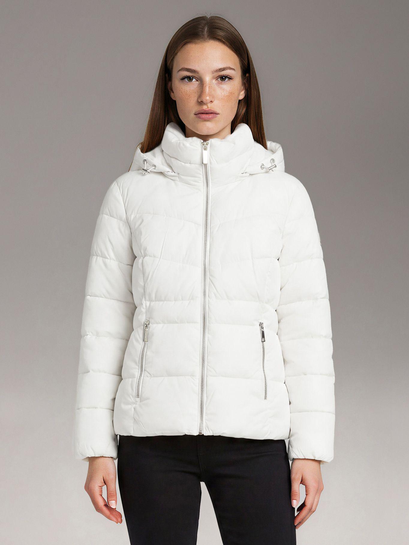Parka Puffer Corta con Gorro Blanco Calvin Klein-0