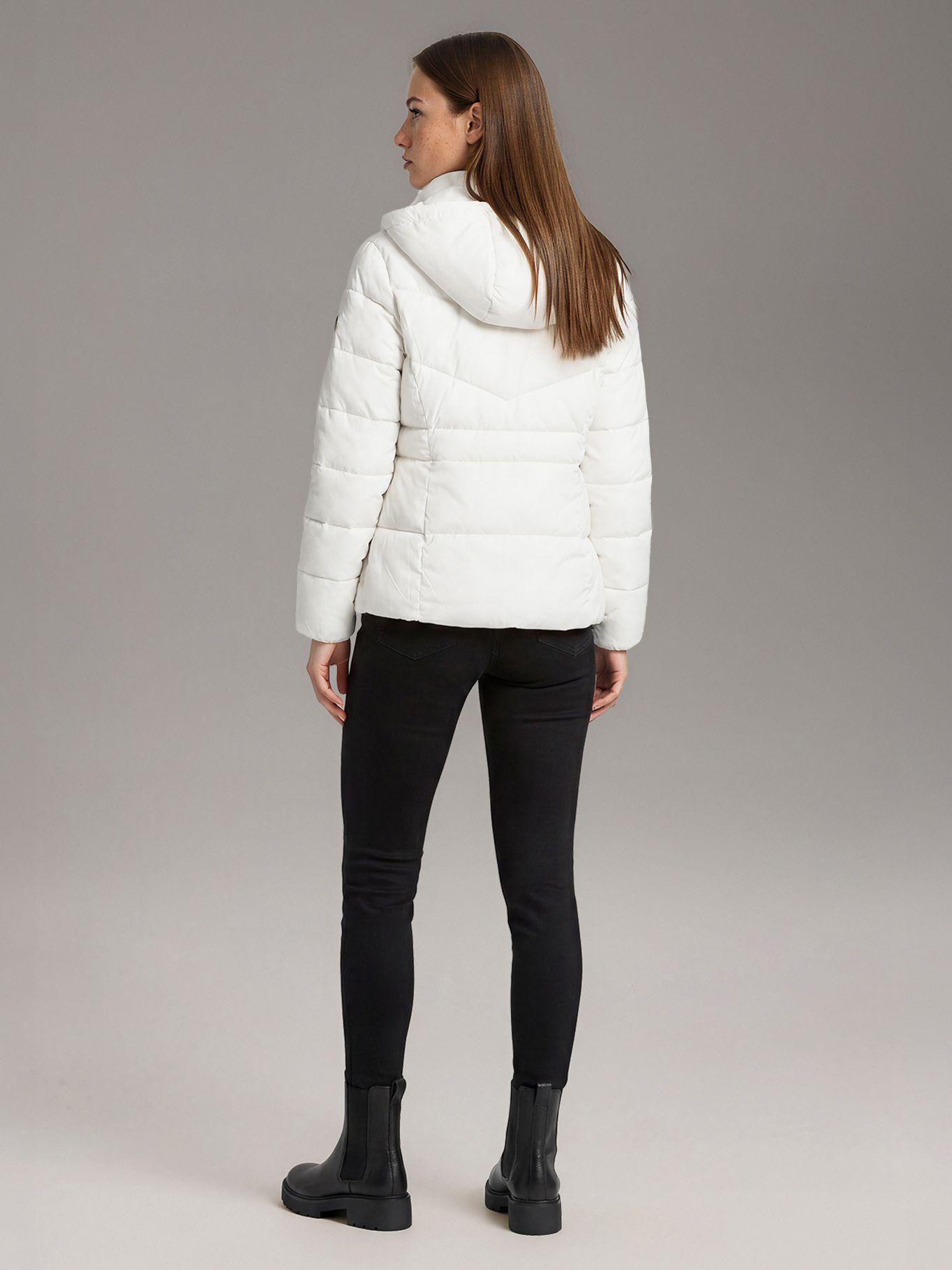 Parka Puffer Corta con Gorro Blanco Calvin Klein-2
