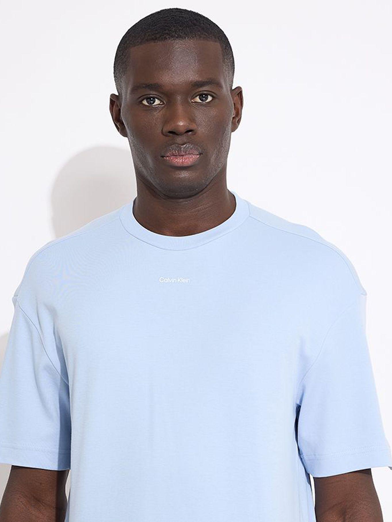 Polera Nano Logo Interlock Azul Calvin Klein-3