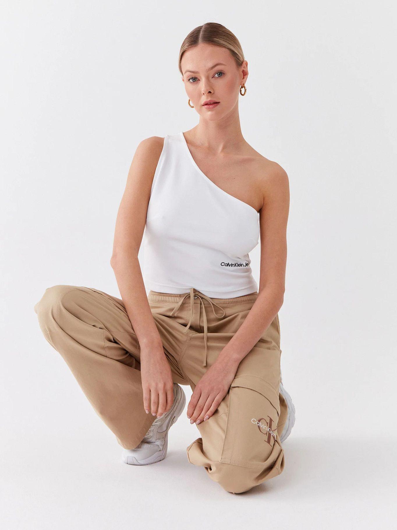 Top de punto milano con hombro descubierto Blanco Calvin Klein-1