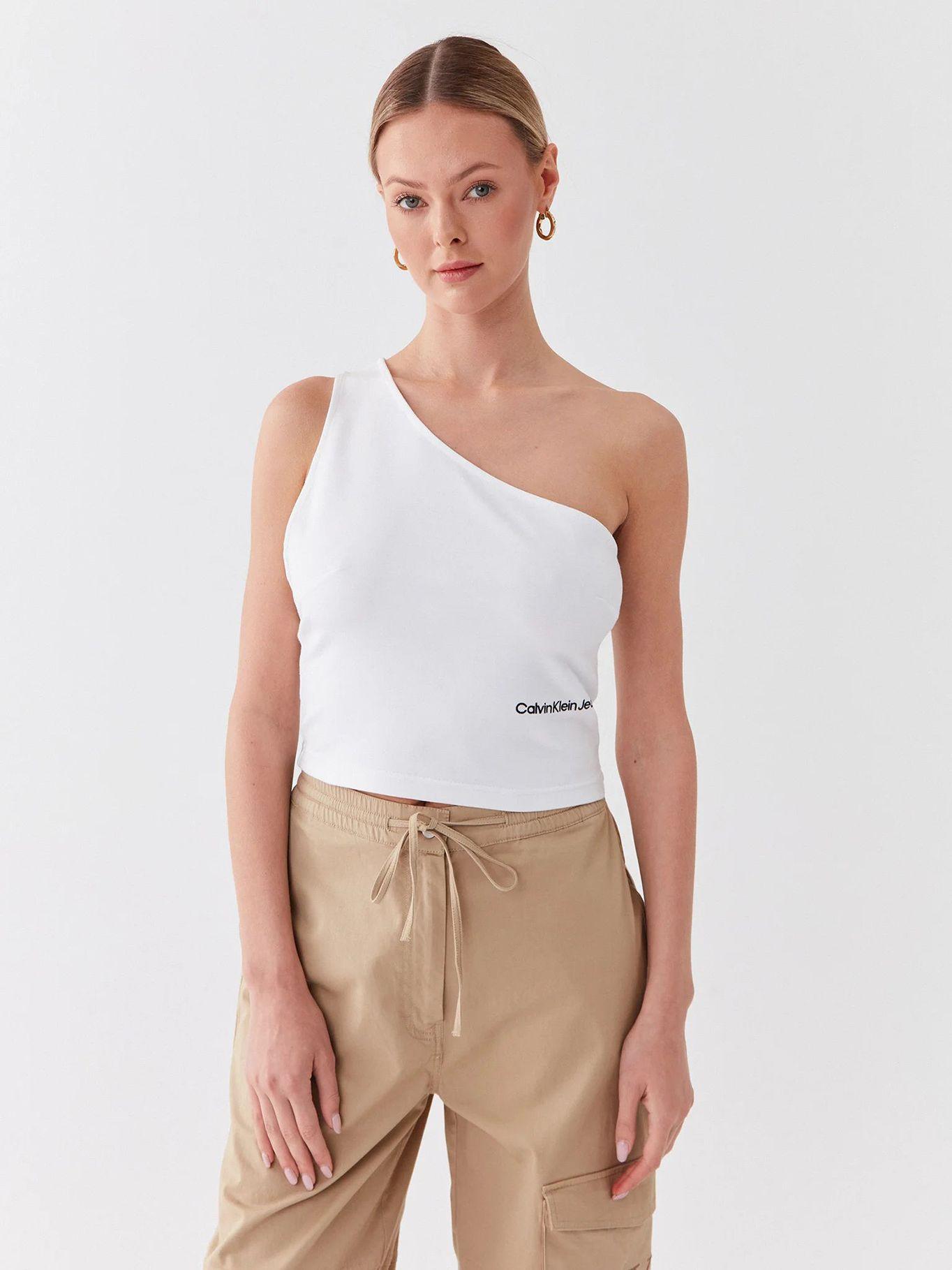 Top de punto milano con hombro descubierto Blanco Calvin Klein-0