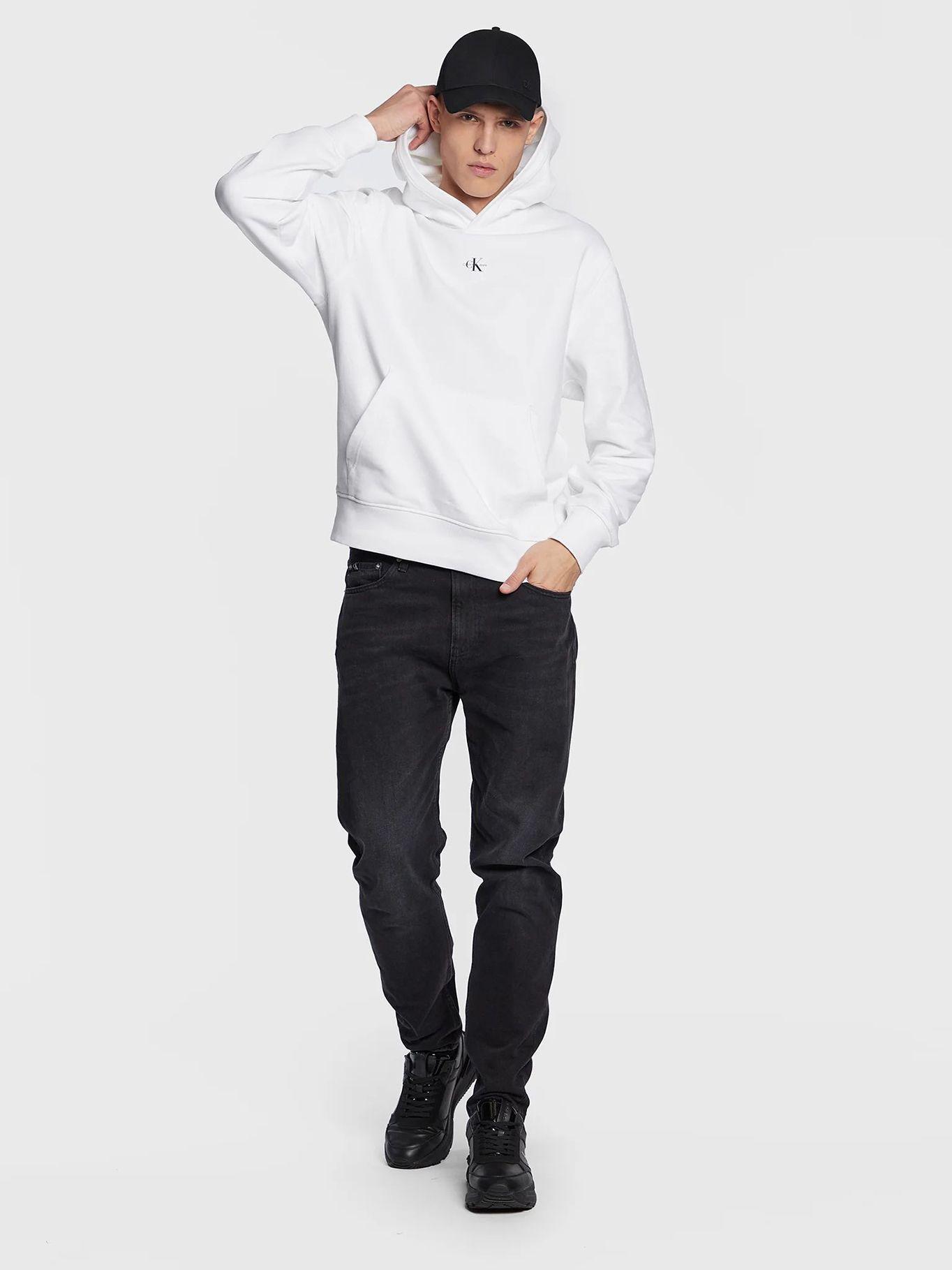 Sudadera con Capucha y logo en el pecho Blanco Calvin Klein J30J322535-YAF-1