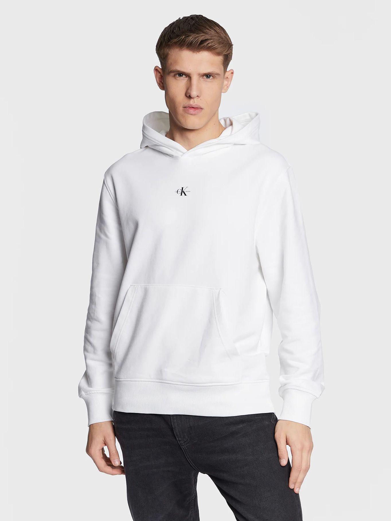 Sudadera con Capucha y logo en el pecho Blanco Calvin Klein J30J322535-YAF-0