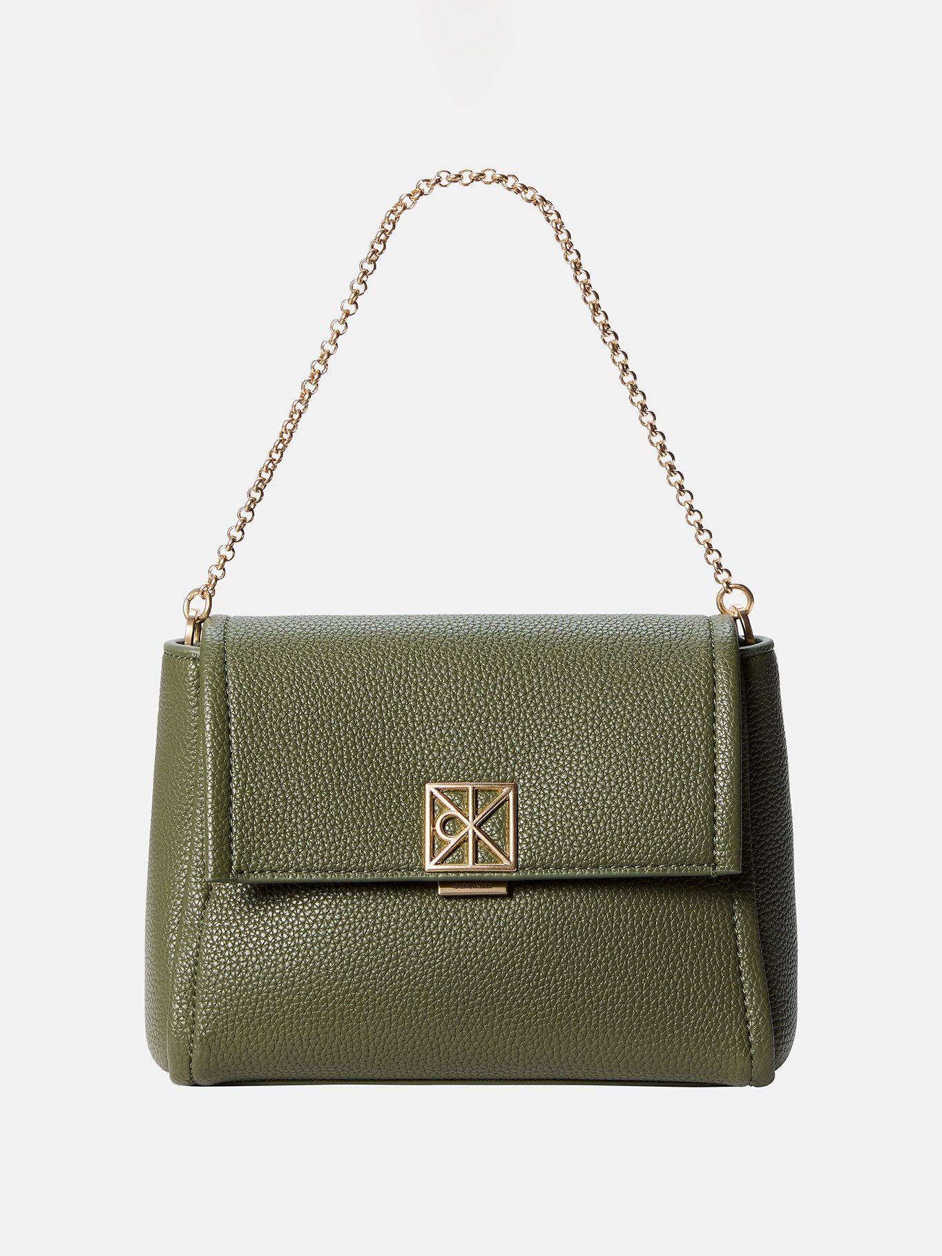 Cartera Cruzada con Emblema Verde Calvin Klein-0
