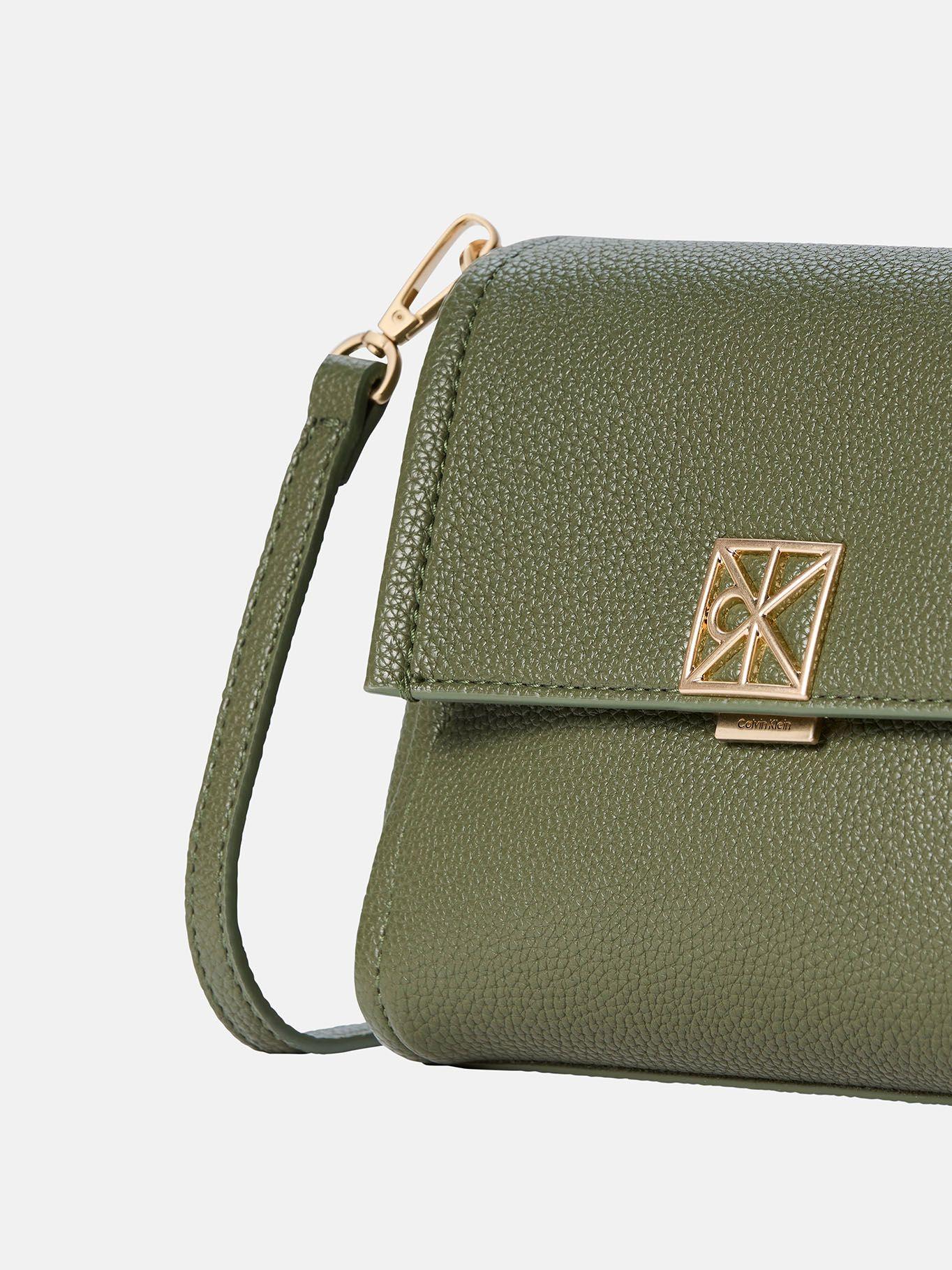 Cartera Cruzada con Emblema Verde Calvin Klein-3