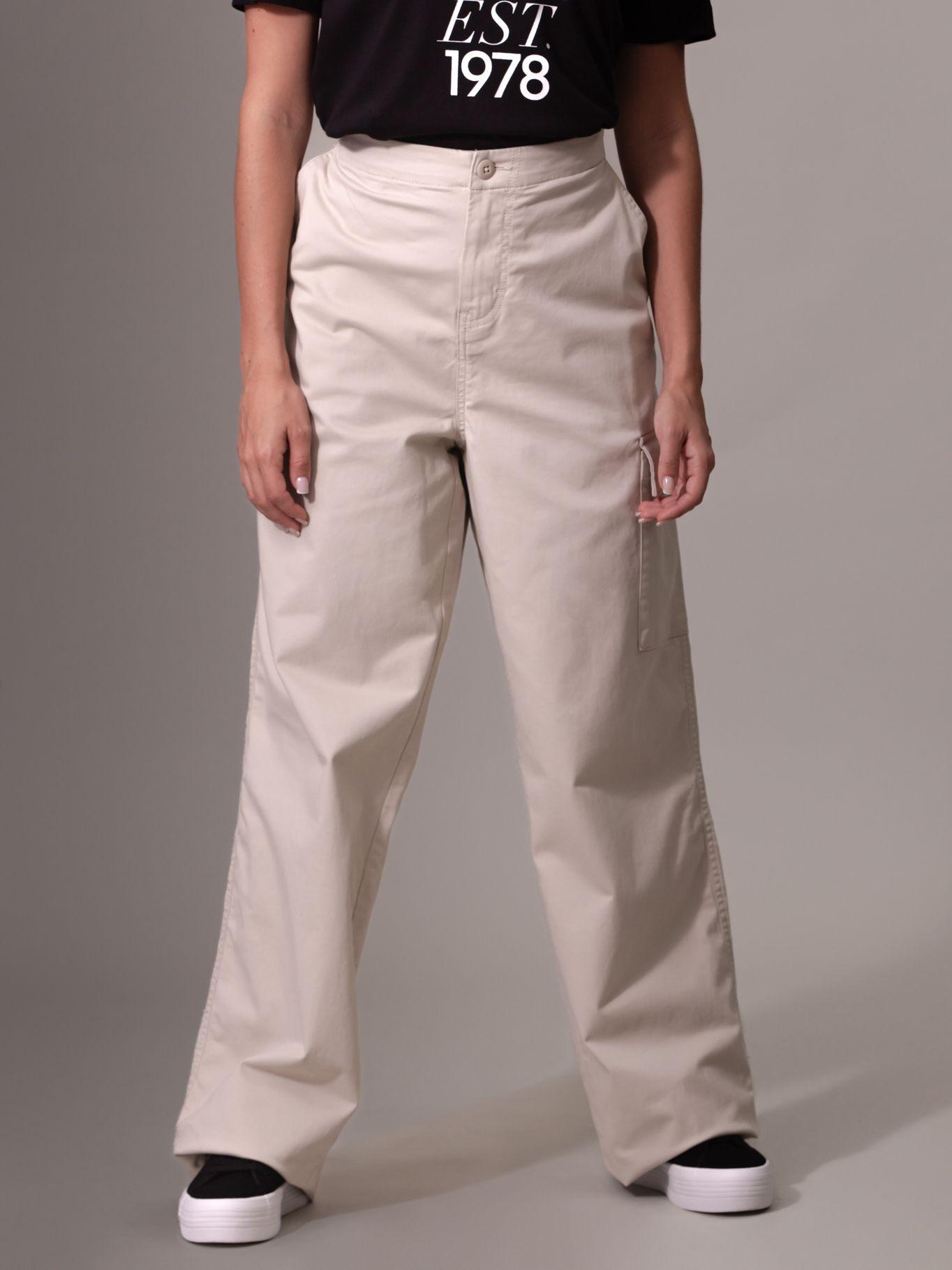 Pantalón Cargo Brushed Cotton Crema Calvin Klein-0