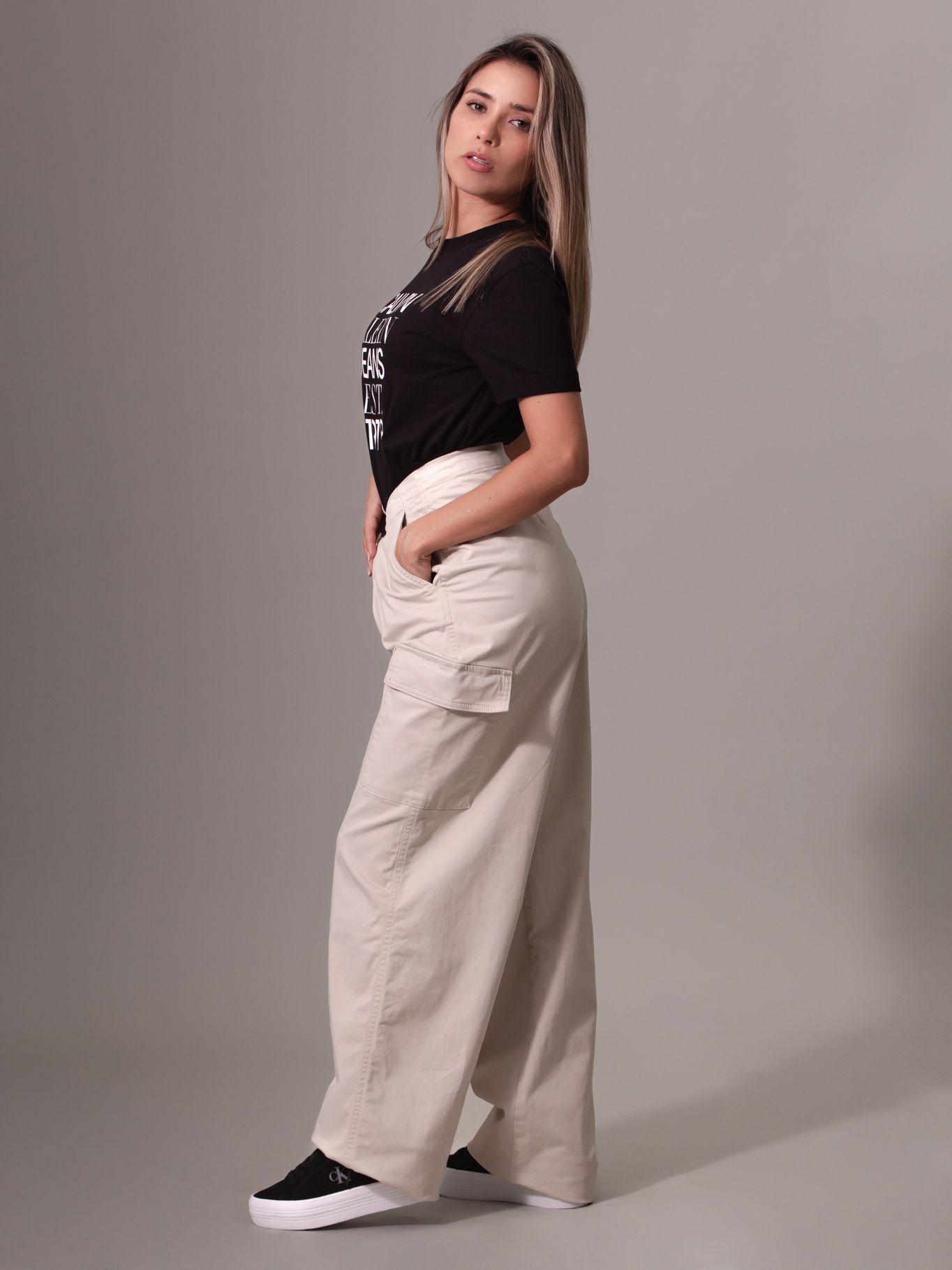 Pantalón Cargo Brushed Cotton Crema Calvin Klein-2