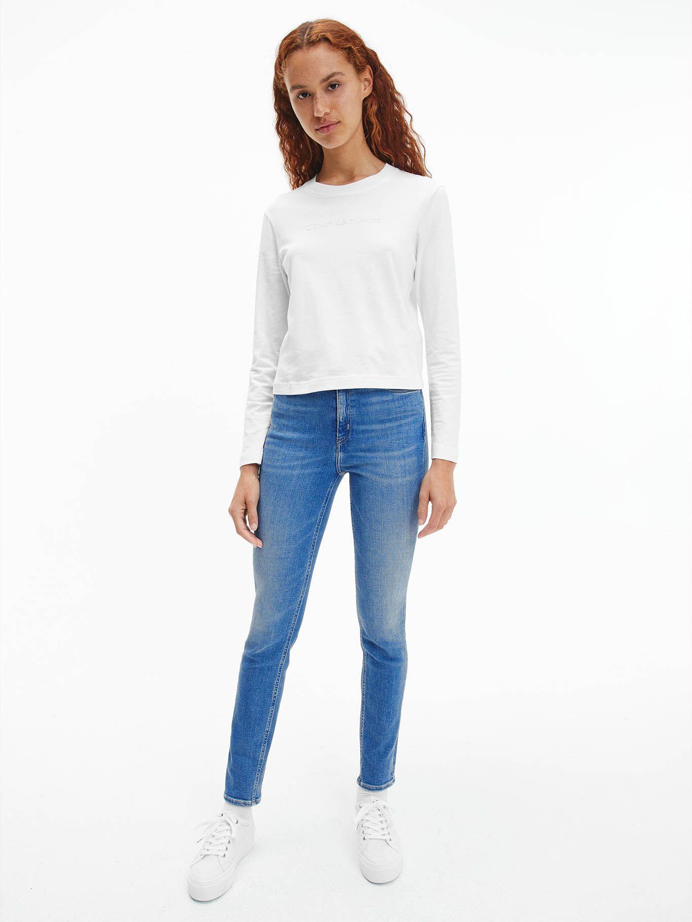 Polera Ls Shrunken Blanco Calvin Klein-1