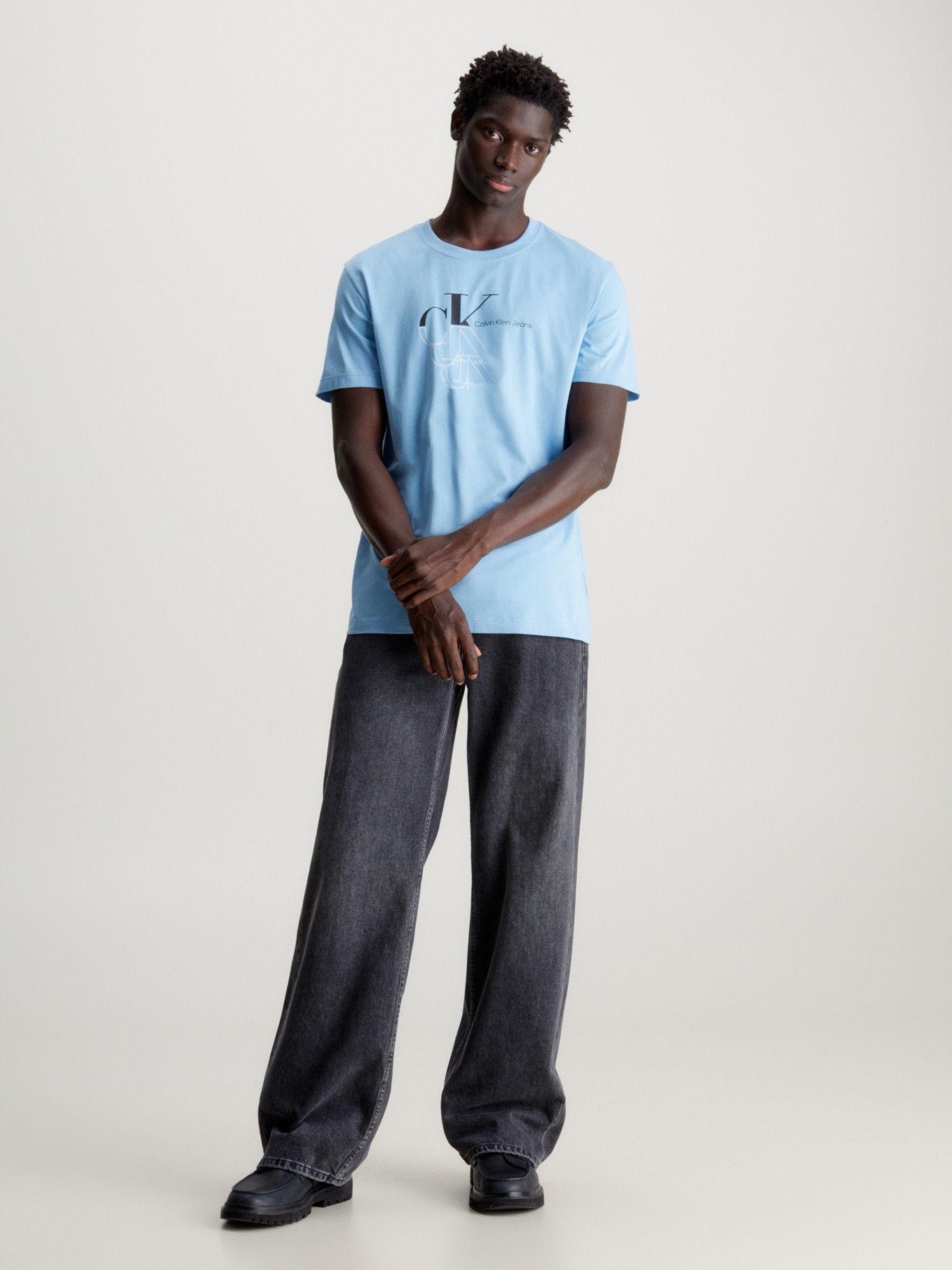 Polera Monogram Echo Graphic Azul Calvin Klein-1