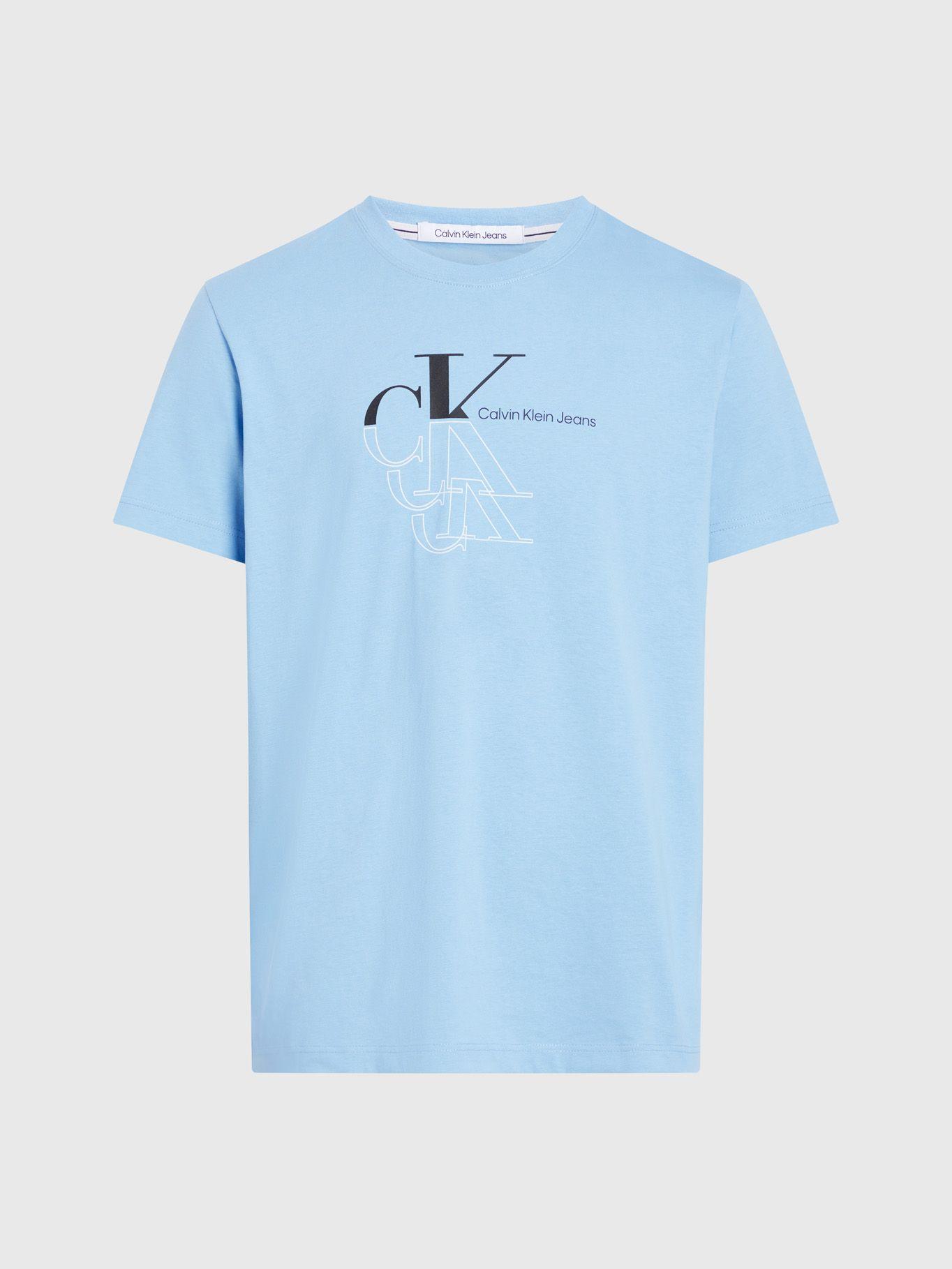 Polera Monogram Echo Graphic Azul Calvin Klein-4