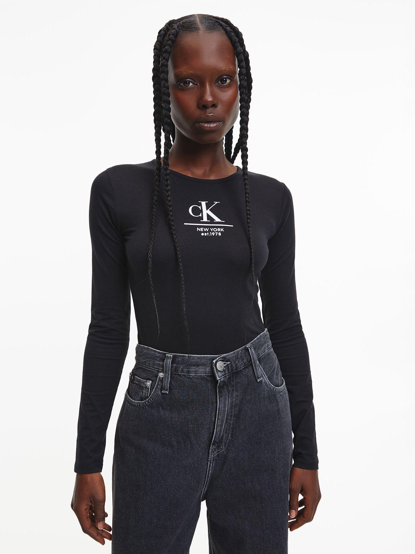 Body Long Sleeves Negro Calvin Klein-0