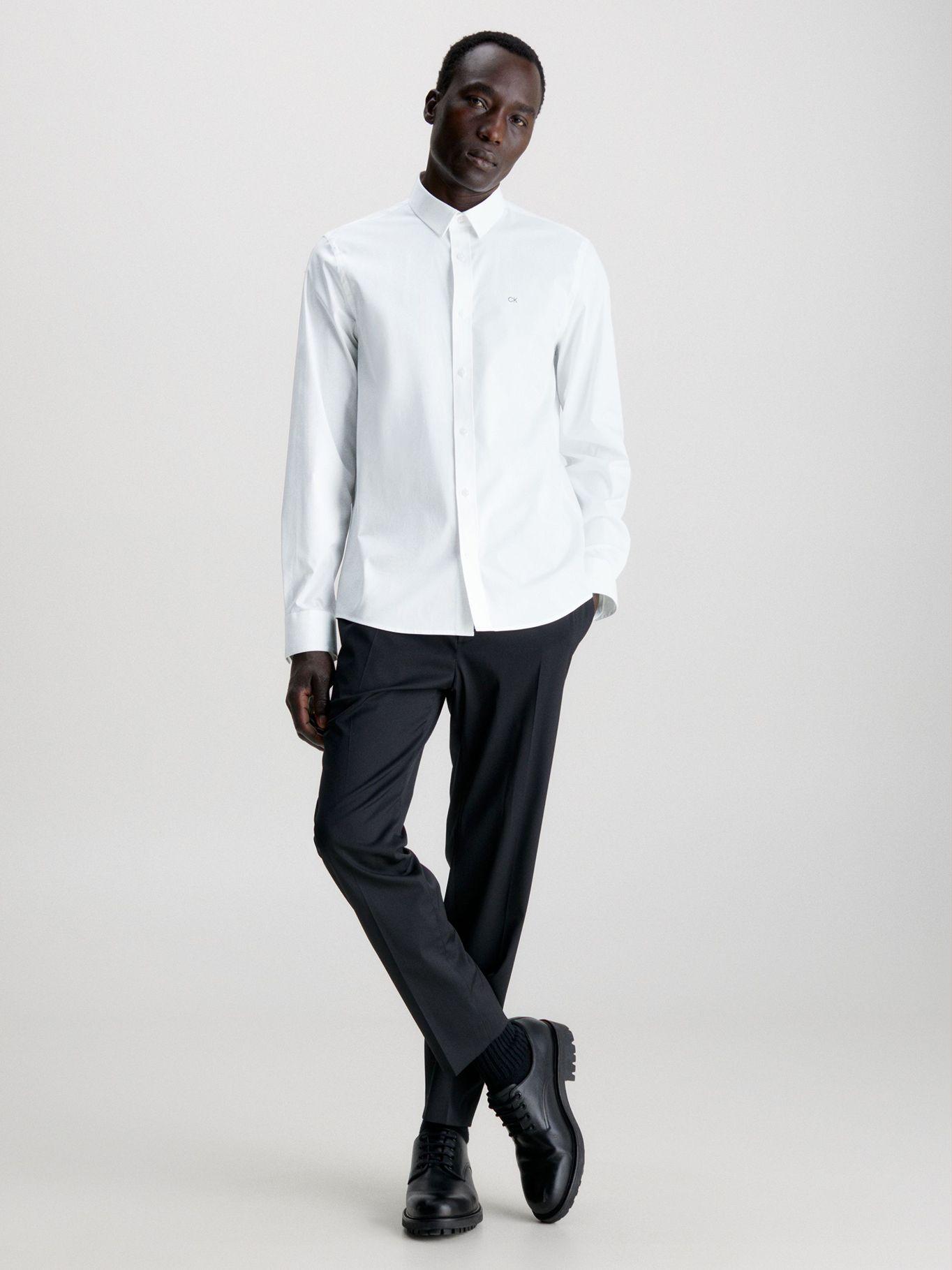 Camisa Slim Fit Stretch Blanco Calvin Klein-1