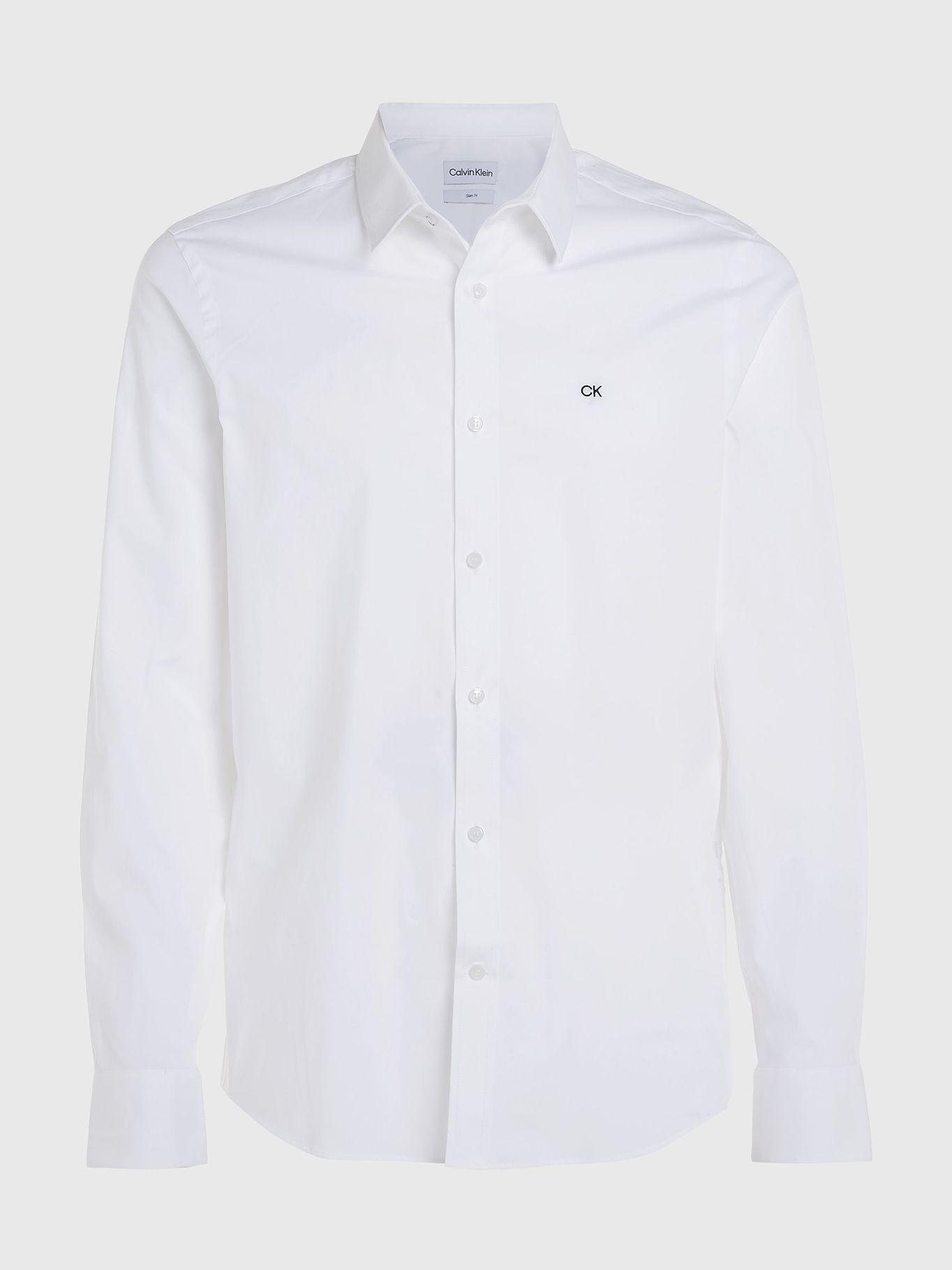 Camisa Slim Fit Stretch Blanco Calvin Klein-4