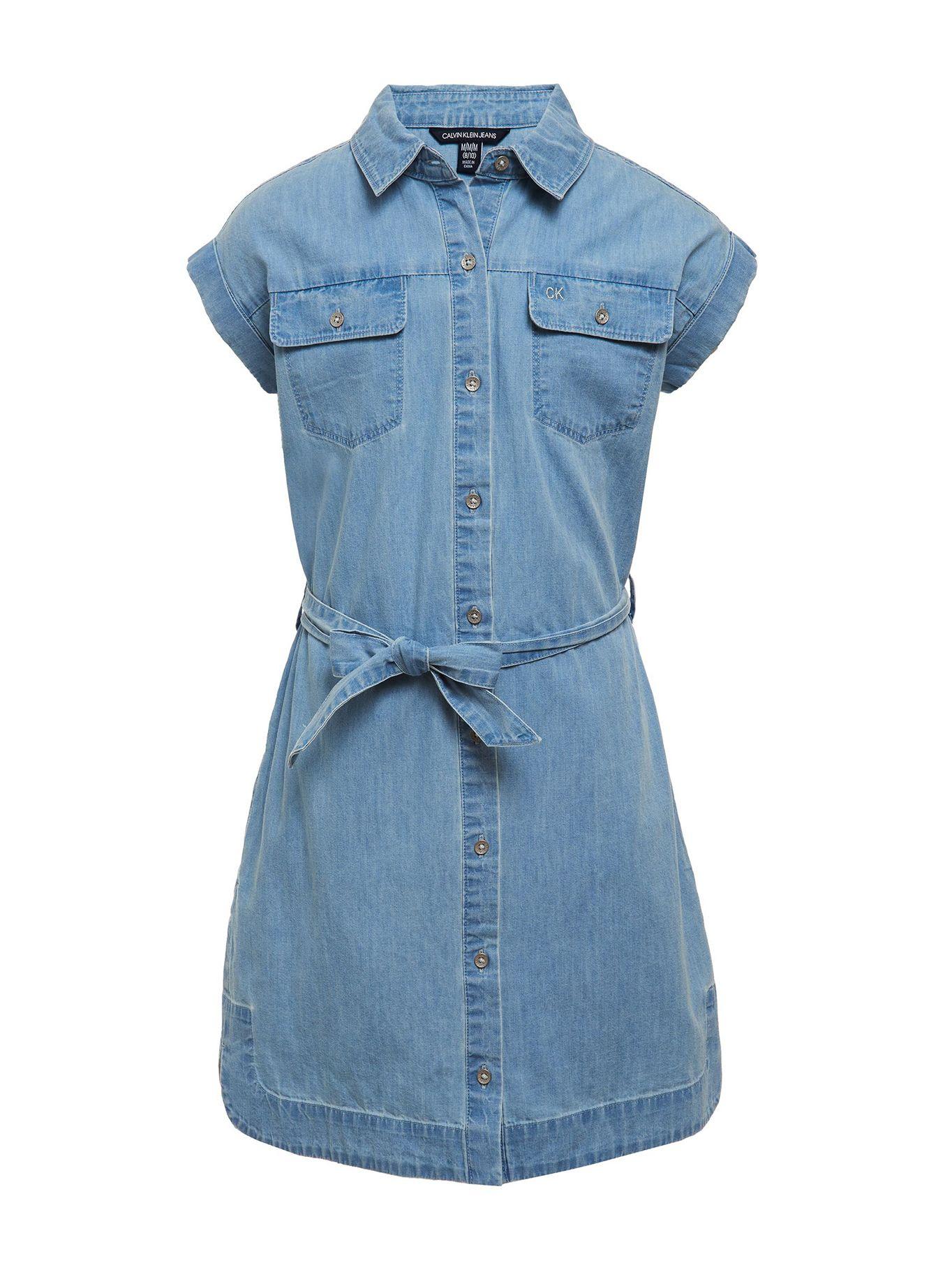 Vestido Chambray Celeste Calvin Klein-0