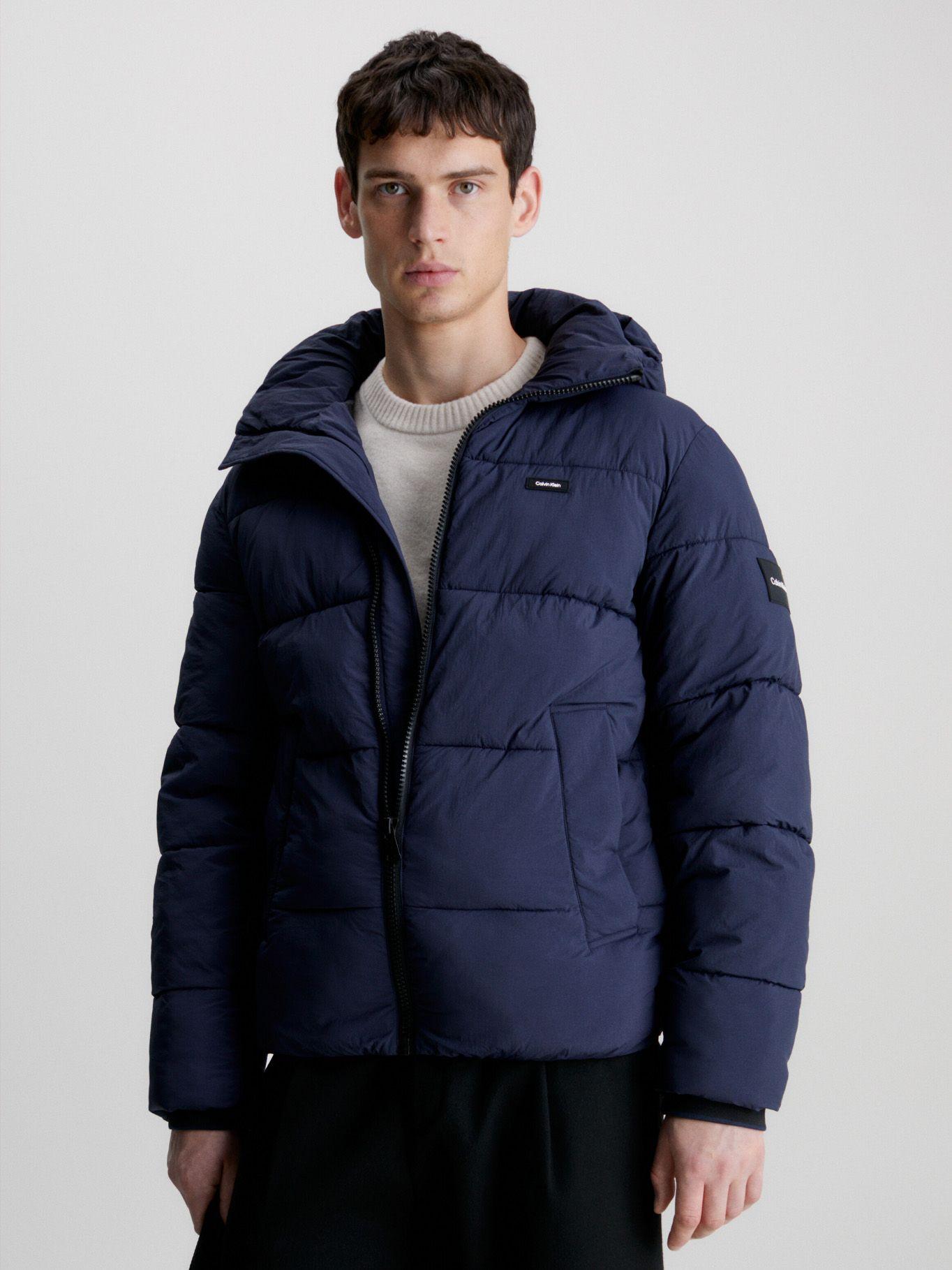 Parka Crinkle Nylon Puffer Azul Calvin Klein-0