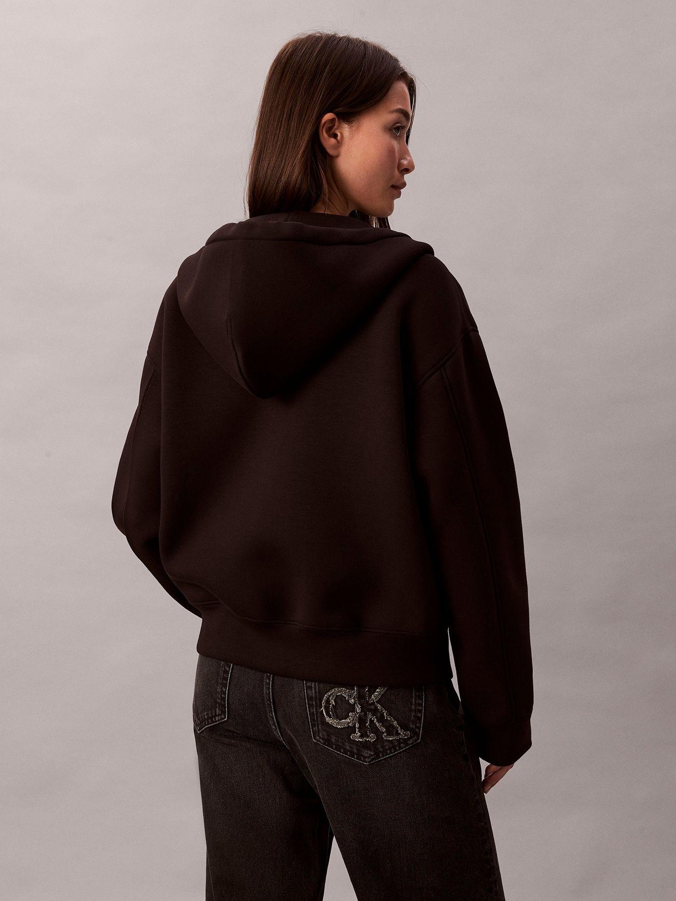 Polerón Cropped Oversized con Gorro Negro Calvin Klein-2