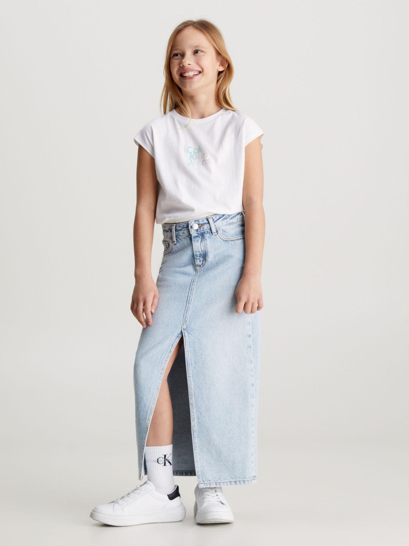 Polera Niña Gradient Flock Blanco Calvin Klein-1