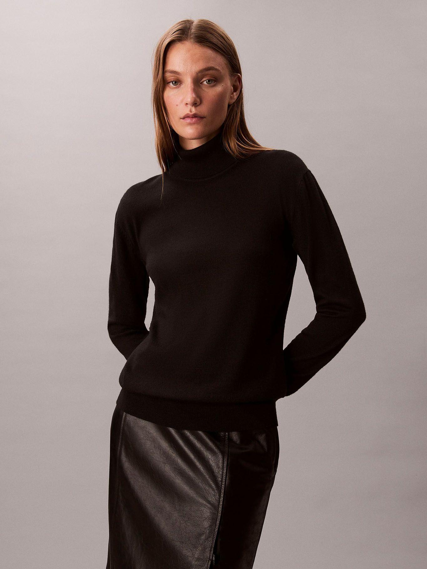 Sweater Alto De Lana Merino Negro Calvin Klein-0