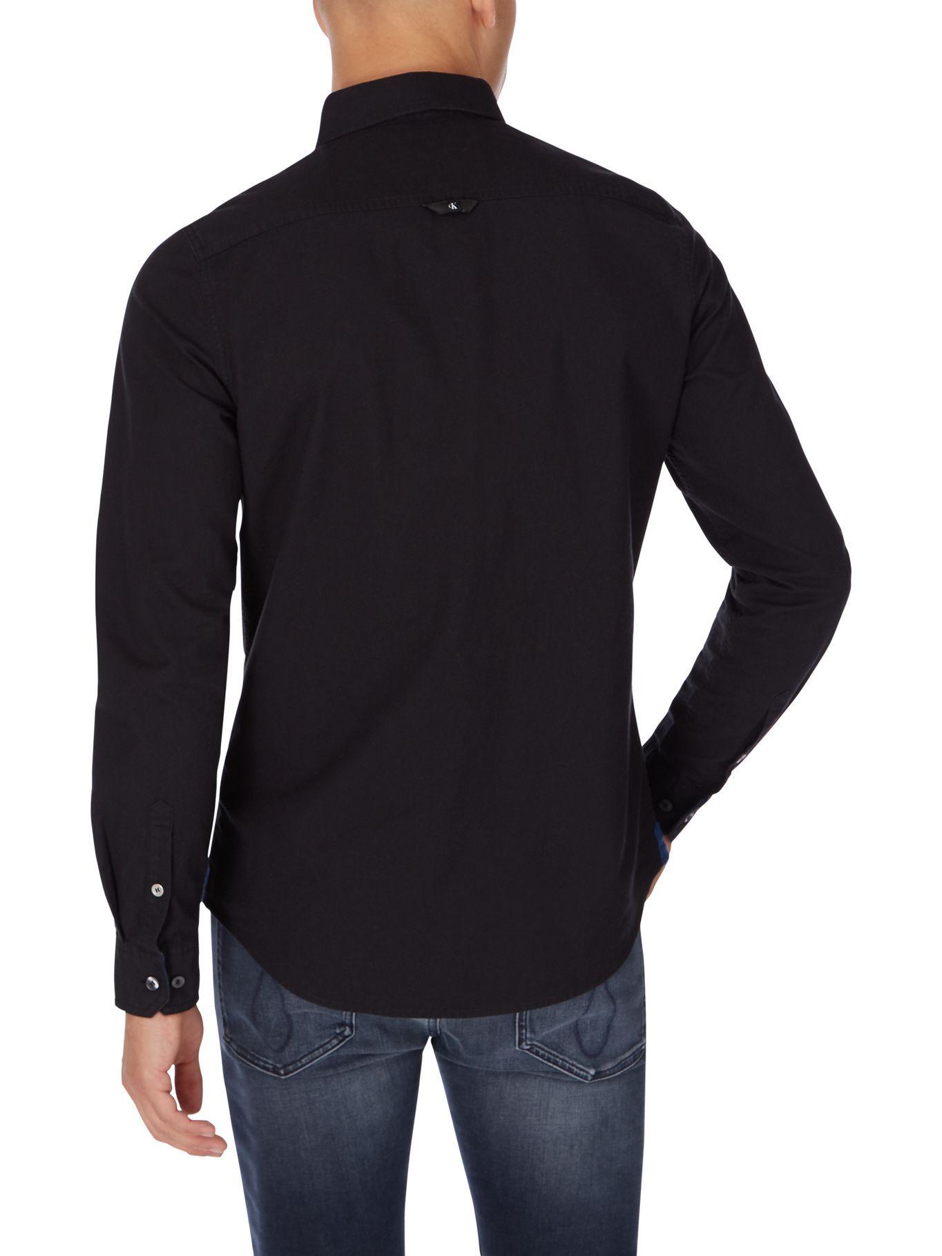 Camisa Oxford Solid Negro Calvin Klein-1