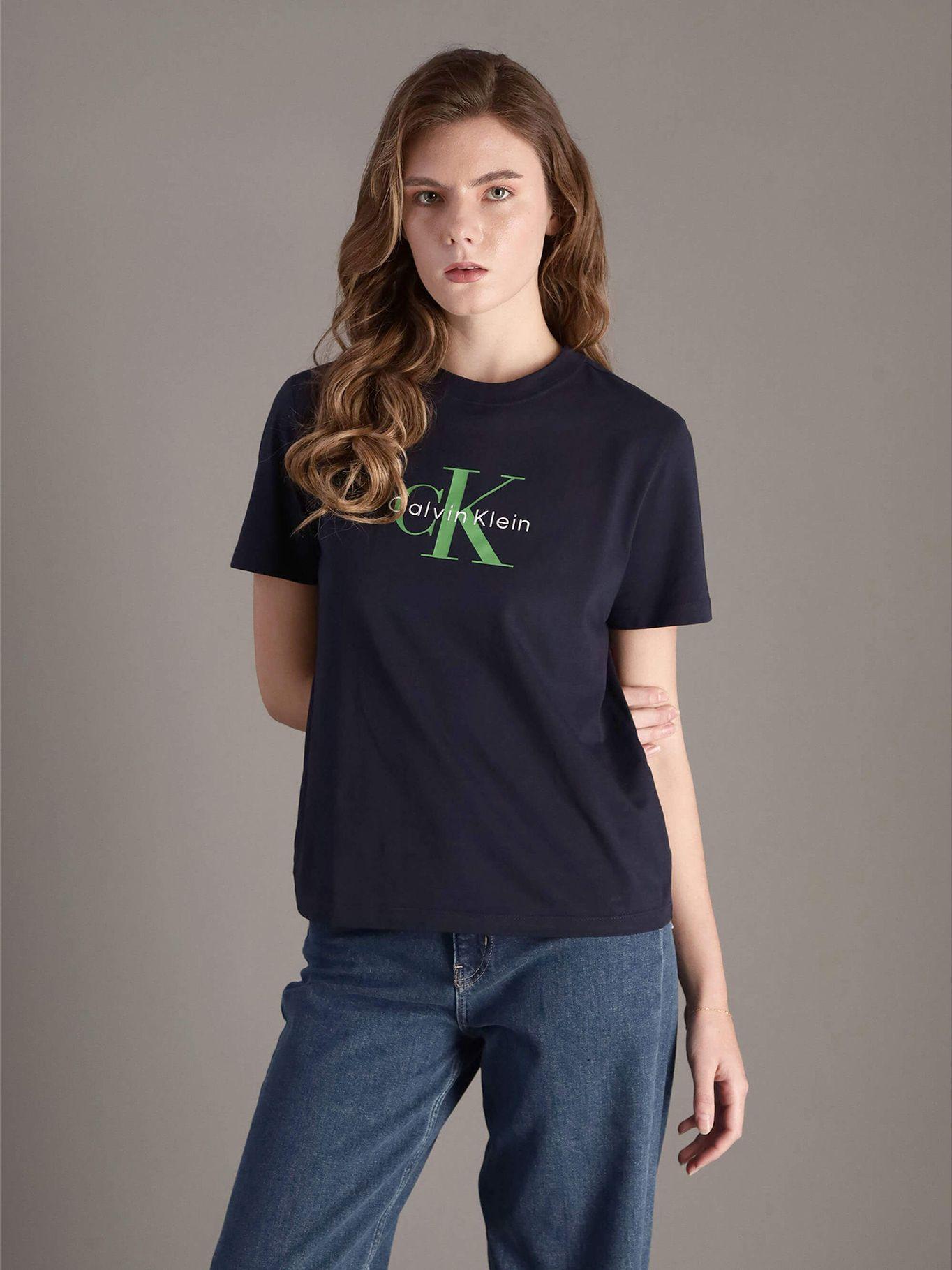 Polera Clásica Monograma-Estampado Azul Calvin Klein-0