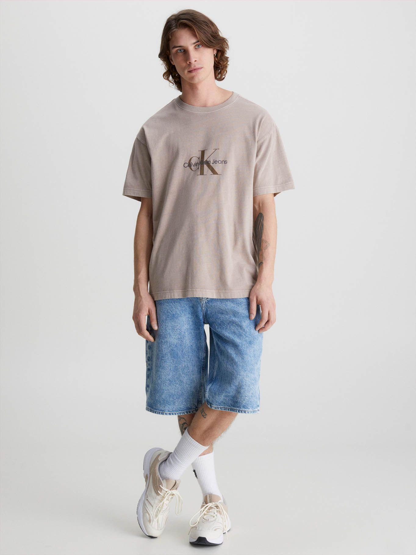 Camisa holgada con monograma Café claro Calvin Klein-1