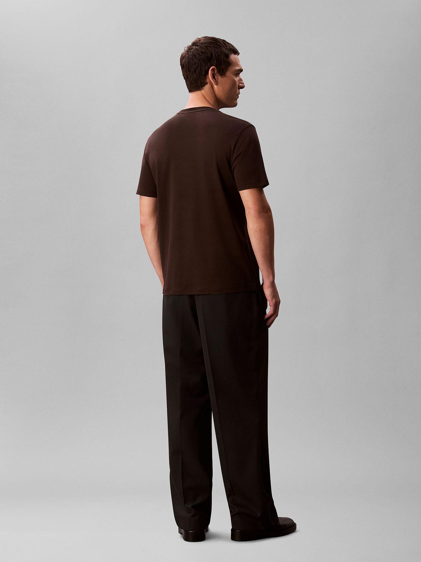Polera de Algodón Supima Logo Bordado Cafe Calvin Klein-2