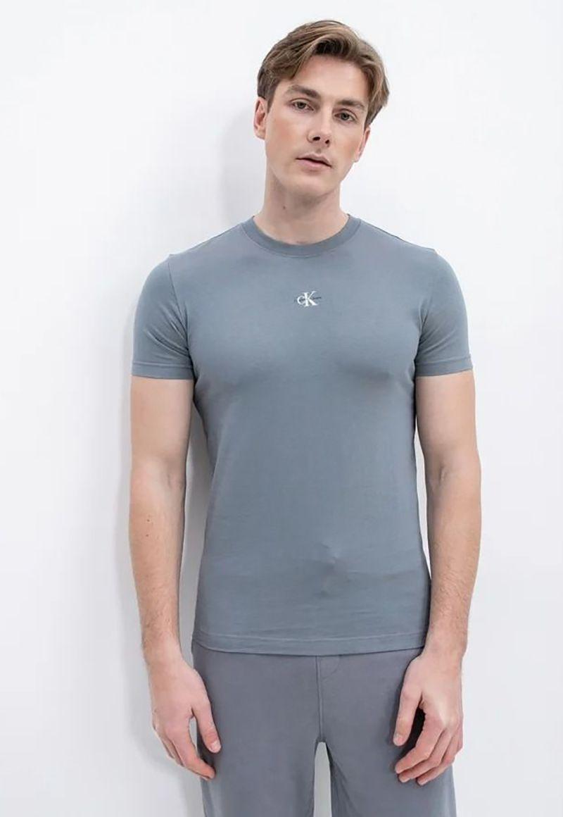 Camiseta de algodón orgánico con monograma Gris Calvin Klein J30J322466-PN6-0