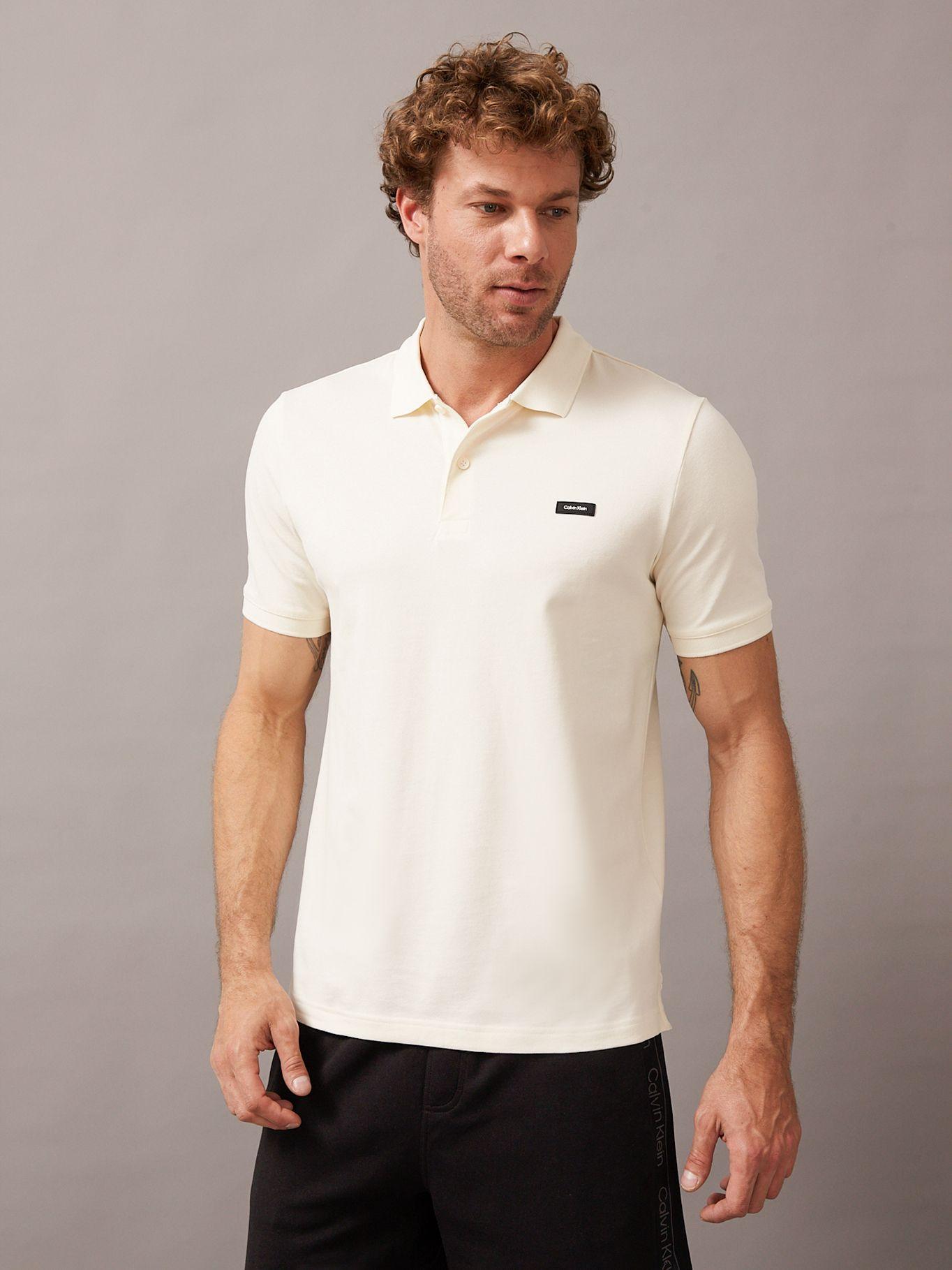 Polo Hombre Stretch Slim Blanco Calvin Klein-0