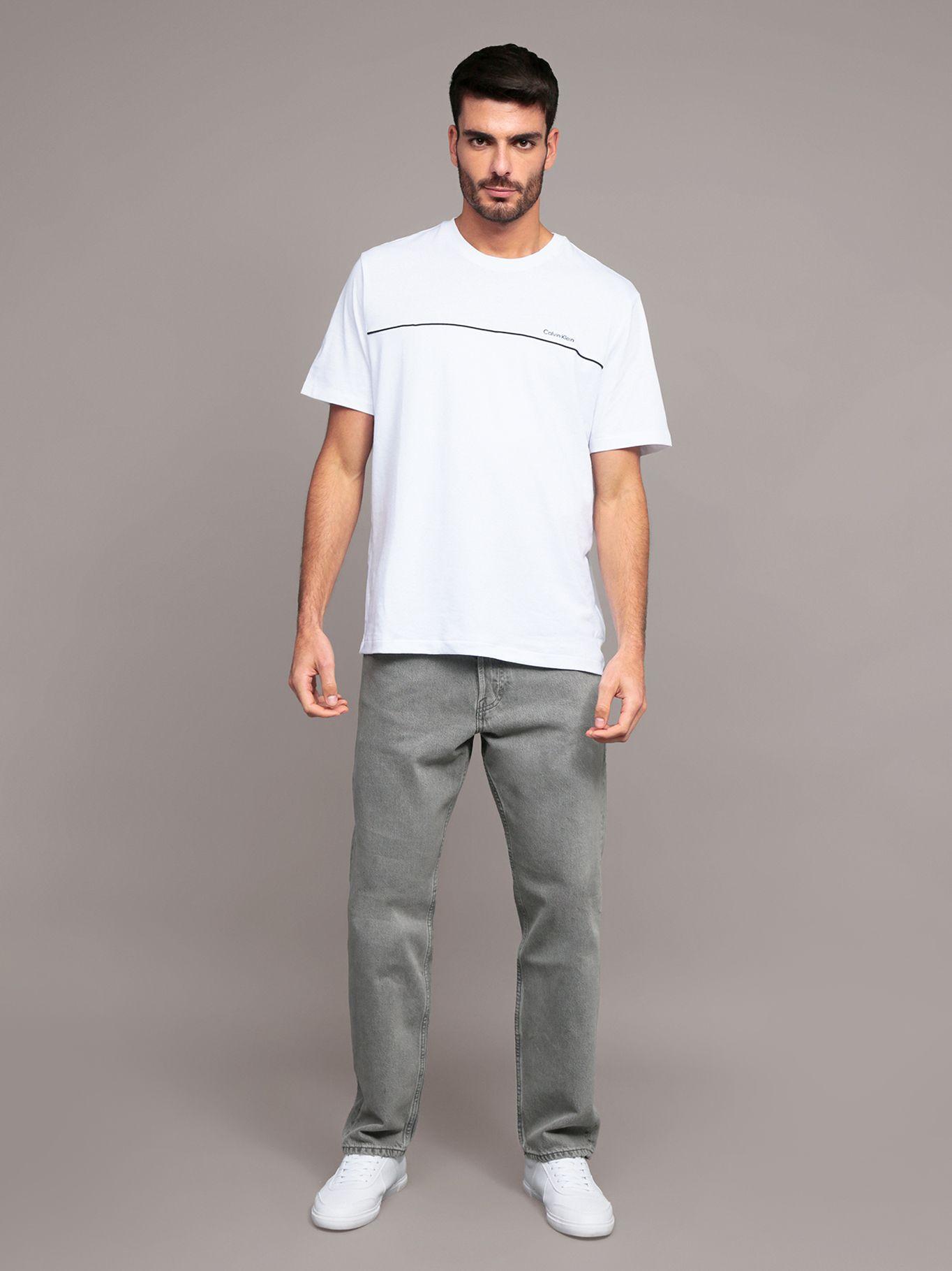 Polera Texture Blocked Piping Blanco Calvin Klein-1