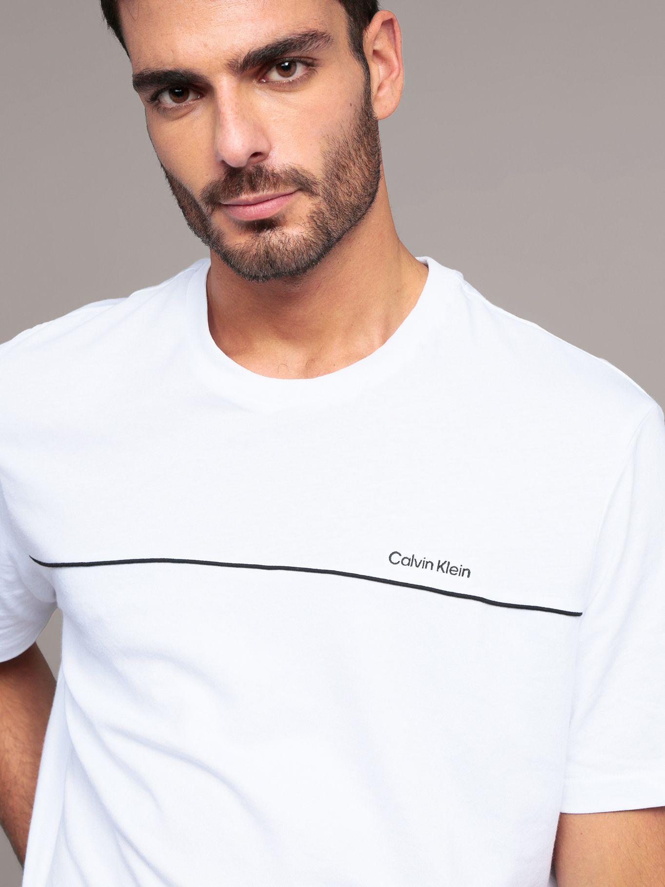 Polera Texture Blocked Piping Blanco Calvin Klein-4