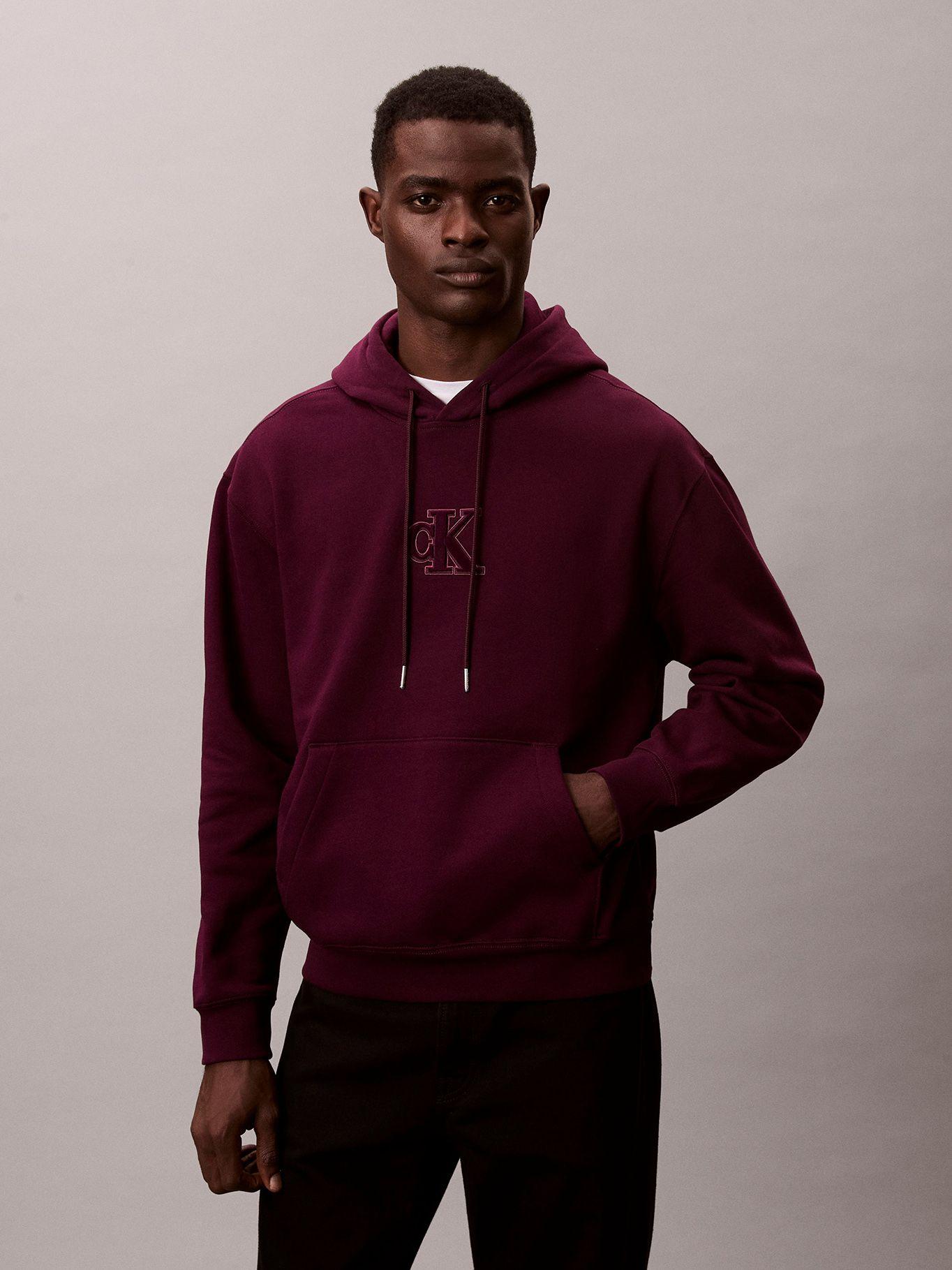 Polerón con Gorro y Monograma Burdeo Calvin Klein-0