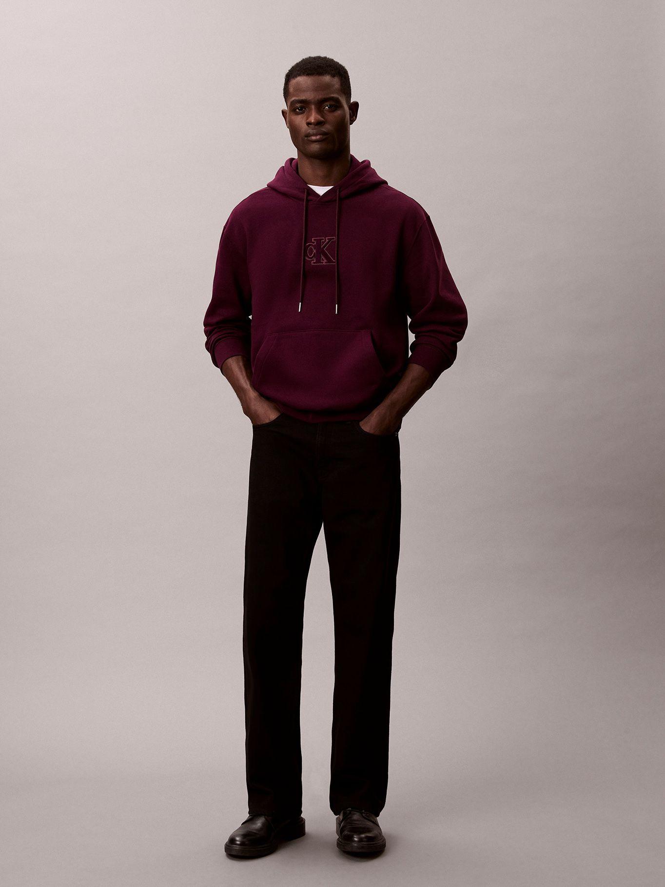 Polerón con Gorro y Monograma Burdeo Calvin Klein-1