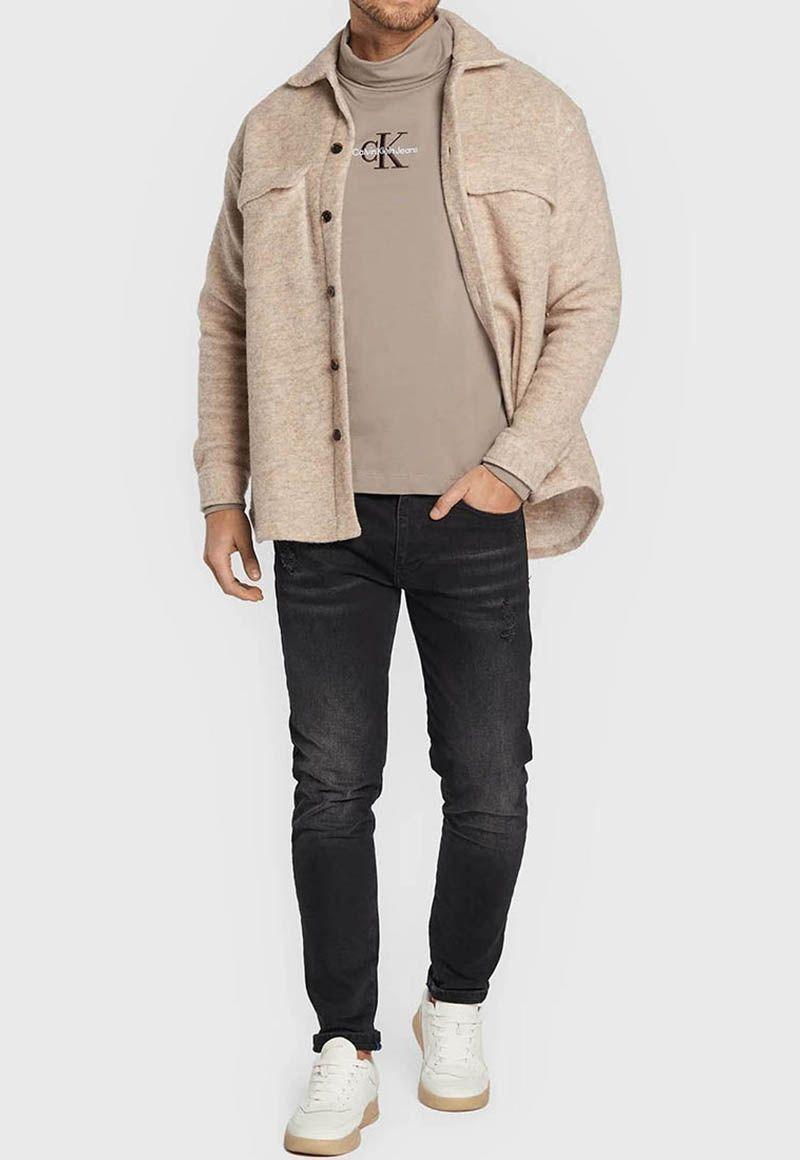 Polera Ls Monologo Beige A03 Calvin Klein-4