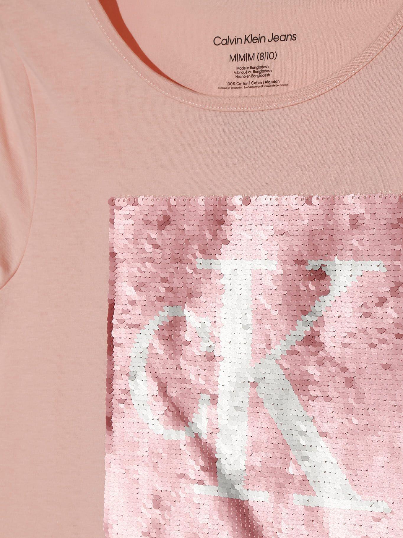 Polera Niña Mongoram Sequin Rosado Calvin Klein-2