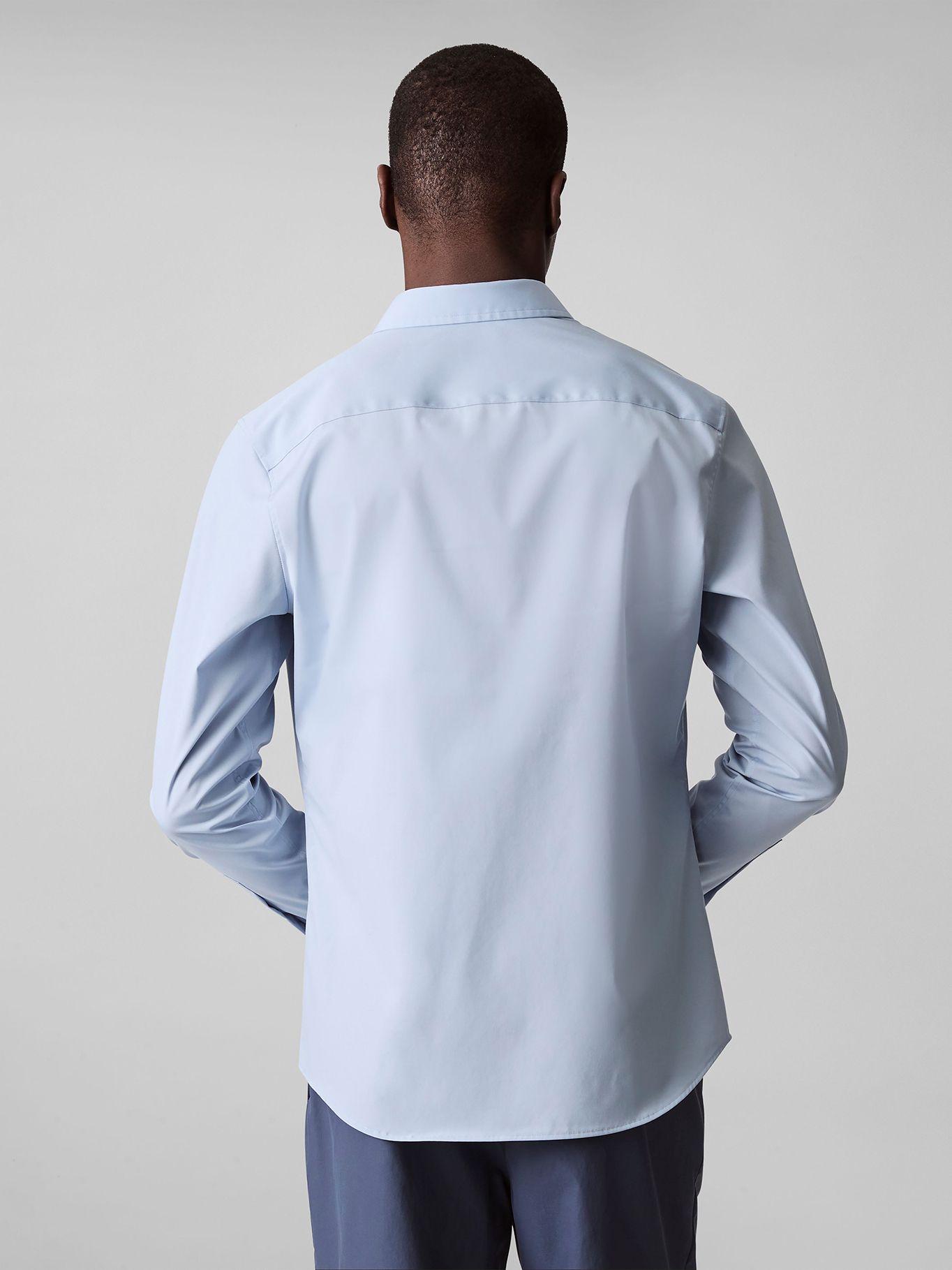 Camisa Slim Stretch Algodón Supima Celeste Calvin Klein-2