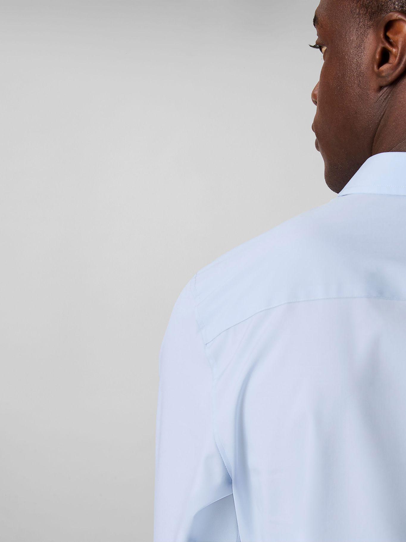 Camisa Slim Stretch Algodón Supima Celeste Calvin Klein-4