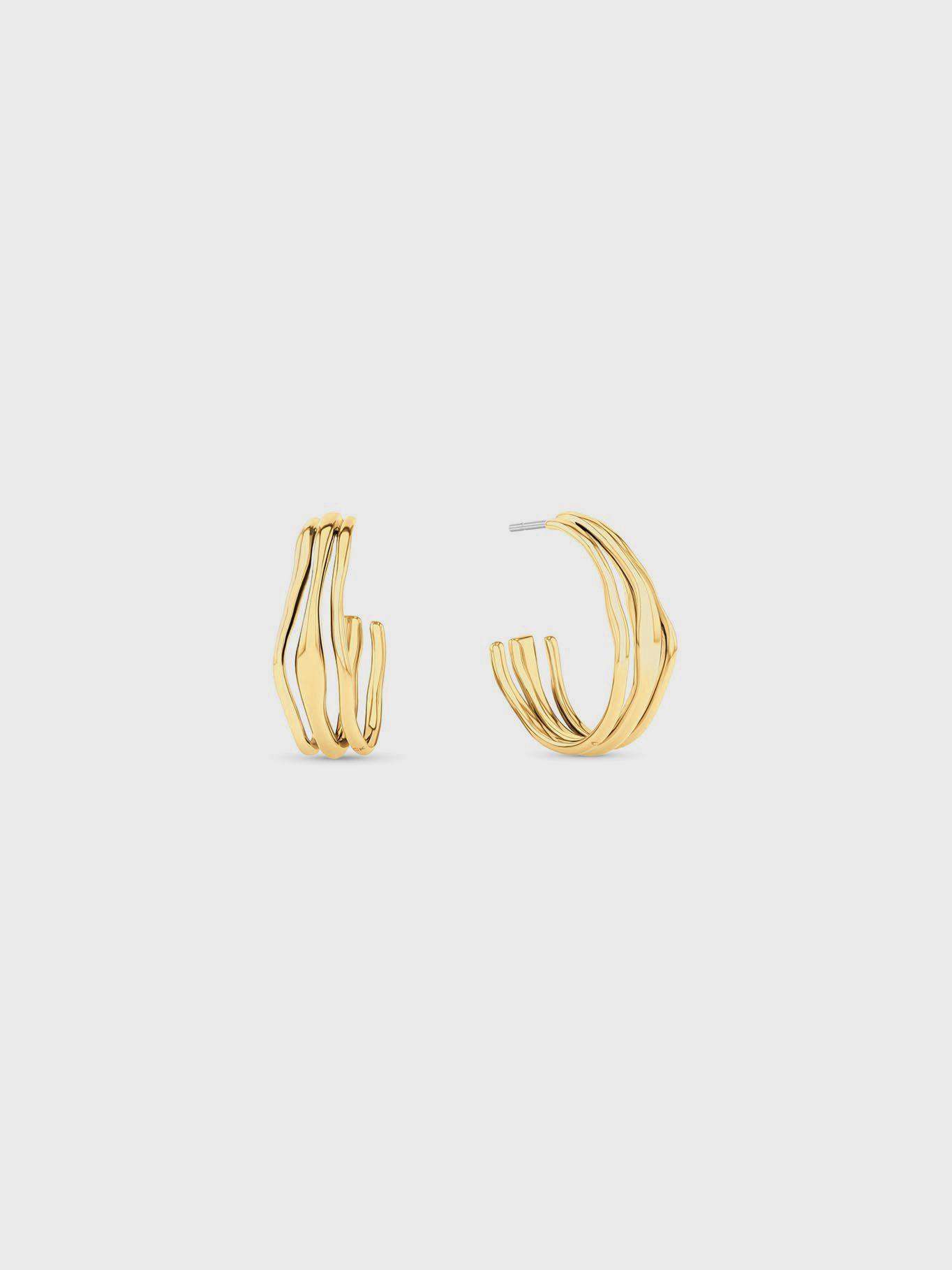 Aros Argolla Sculptural Fluid Dorado Calvin Klein-0
