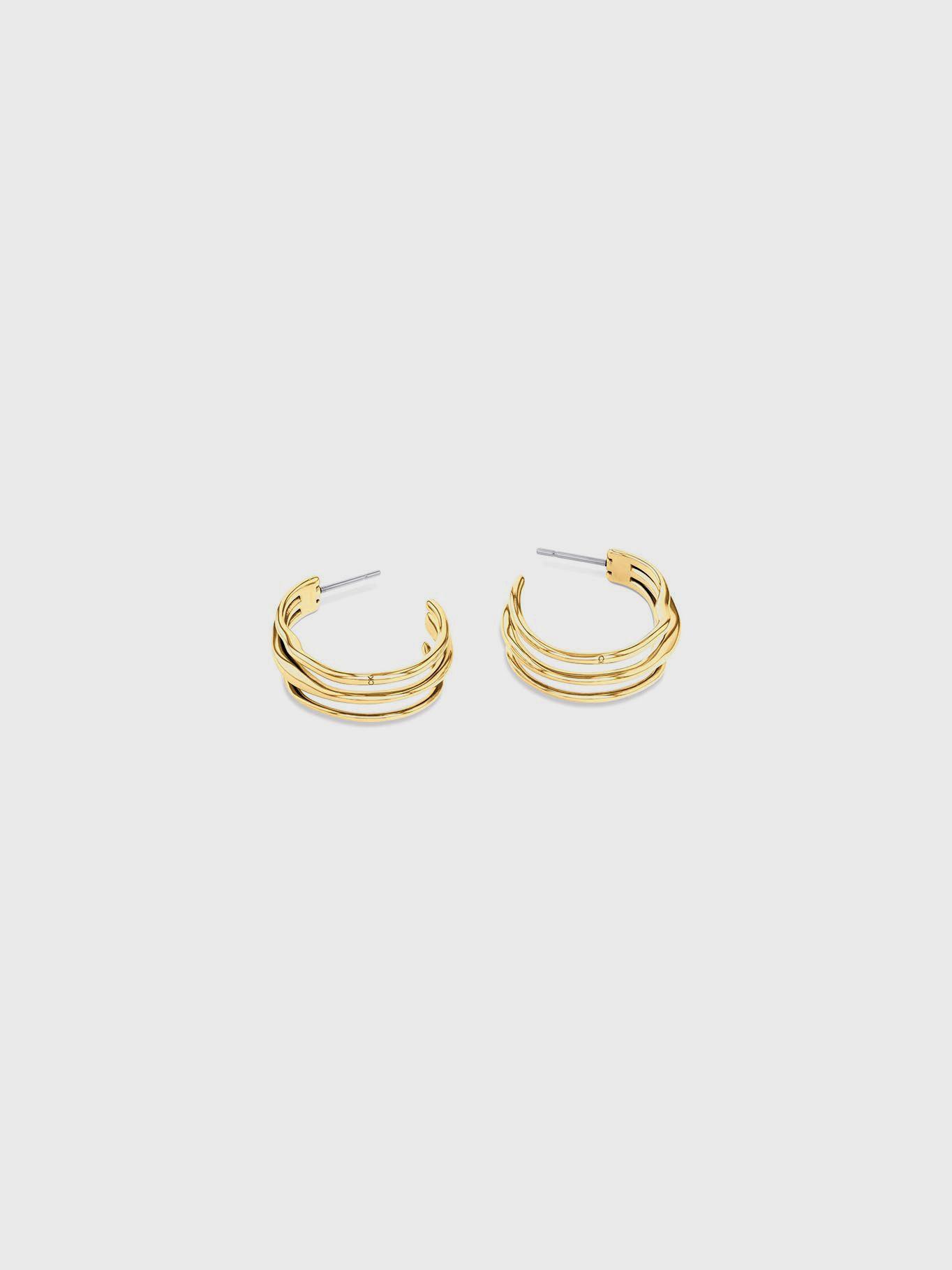 Aros Argolla Sculptural Fluid Dorado Calvin Klein-1