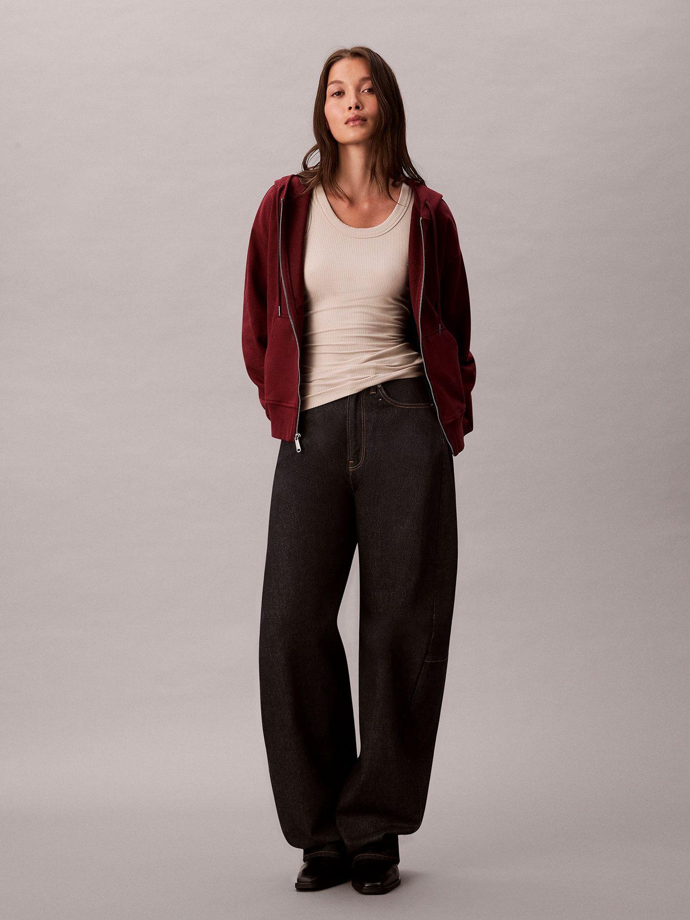 Polerón con Gorro y Cierre Cremallera Rojo Calvin Klein-1