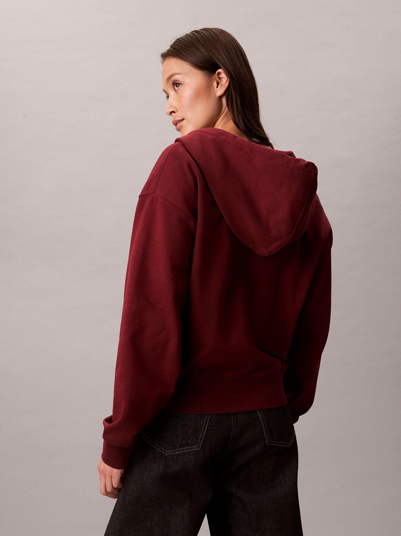 Polerón con Gorro y Cierre Cremallera Rojo Calvin Klein-2