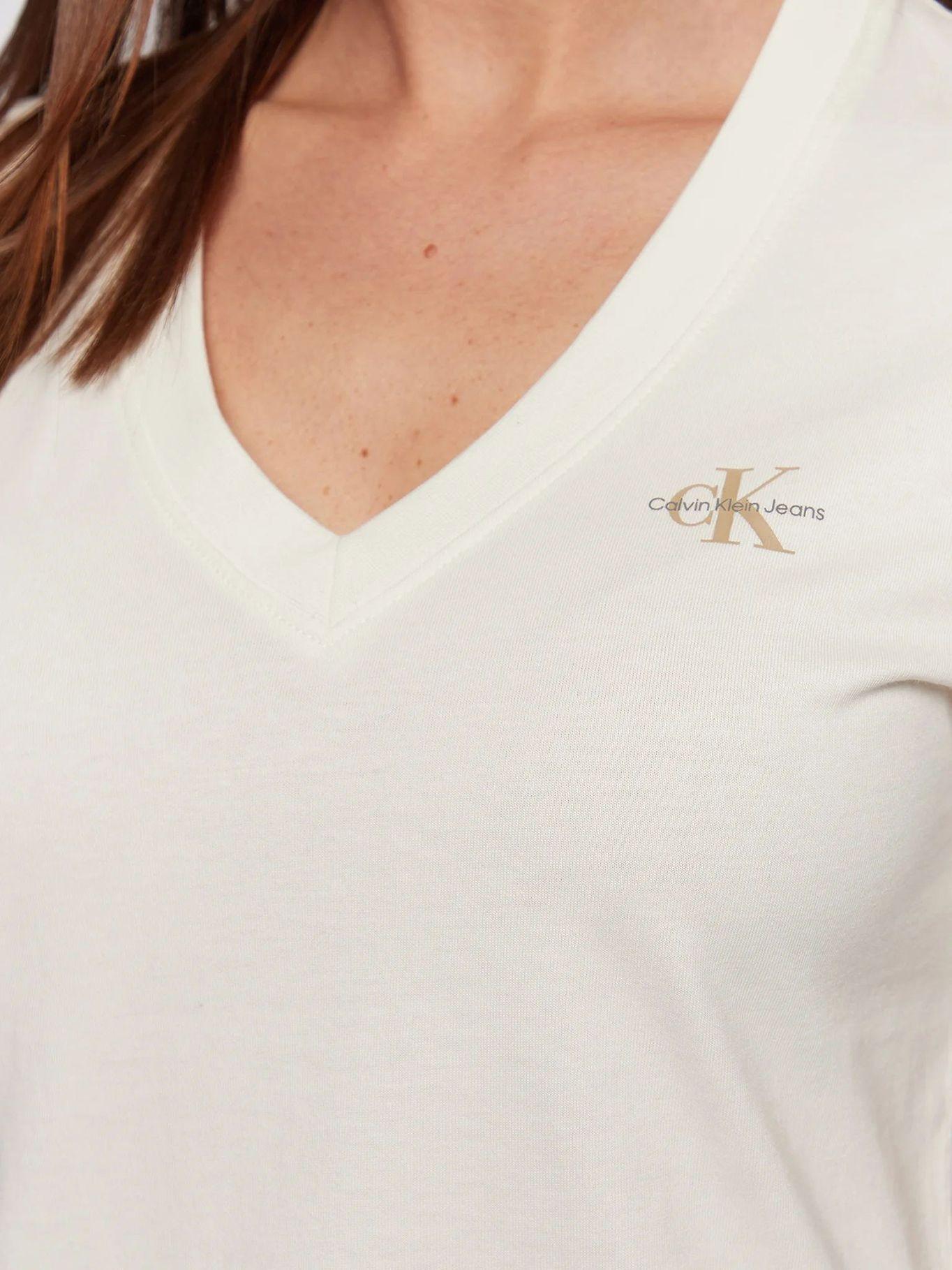 Camiseta de algodón orgánico Blanco Calvin Klein-4