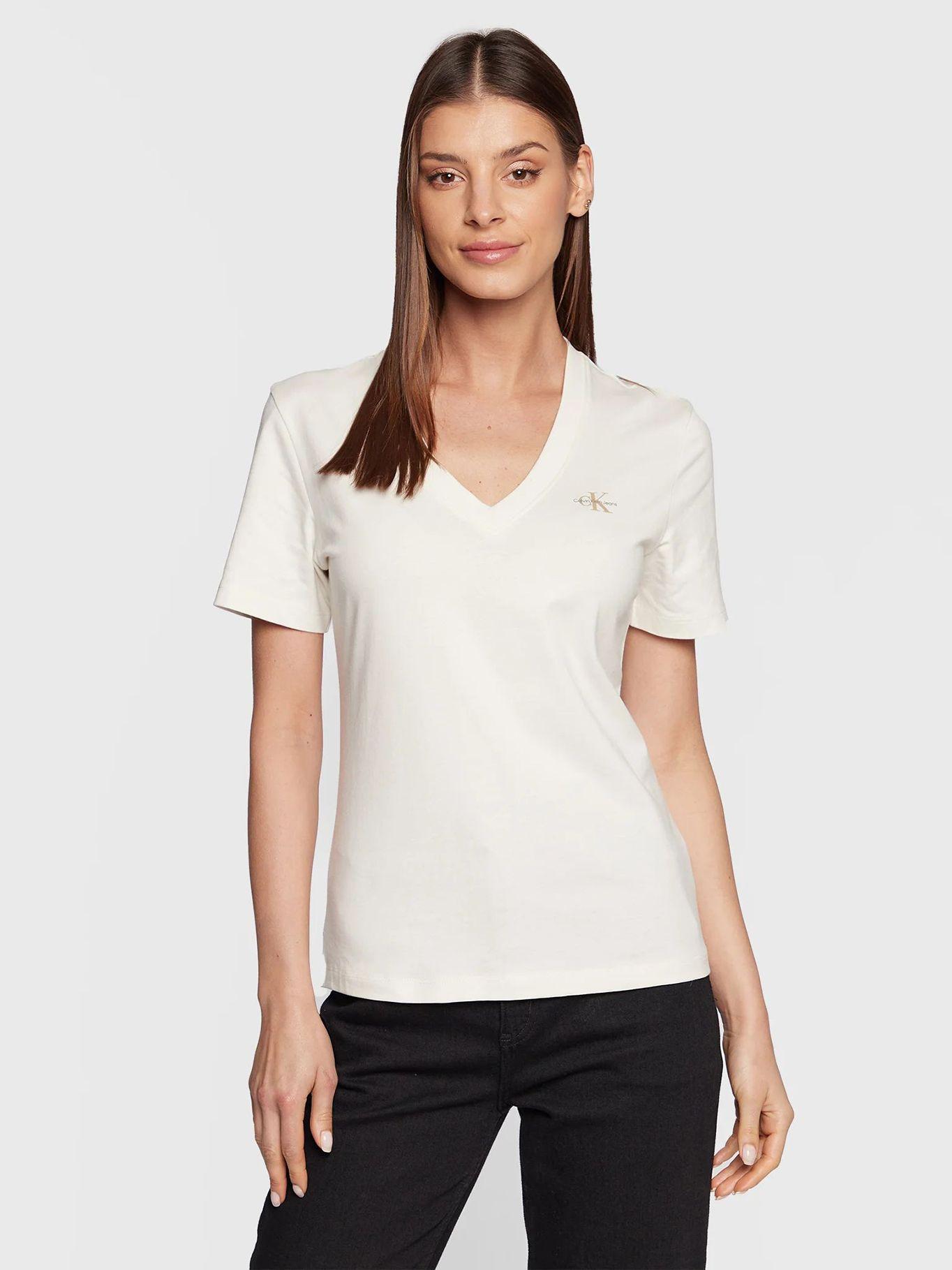 Camiseta de algodón orgánico Blanco Calvin Klein-0