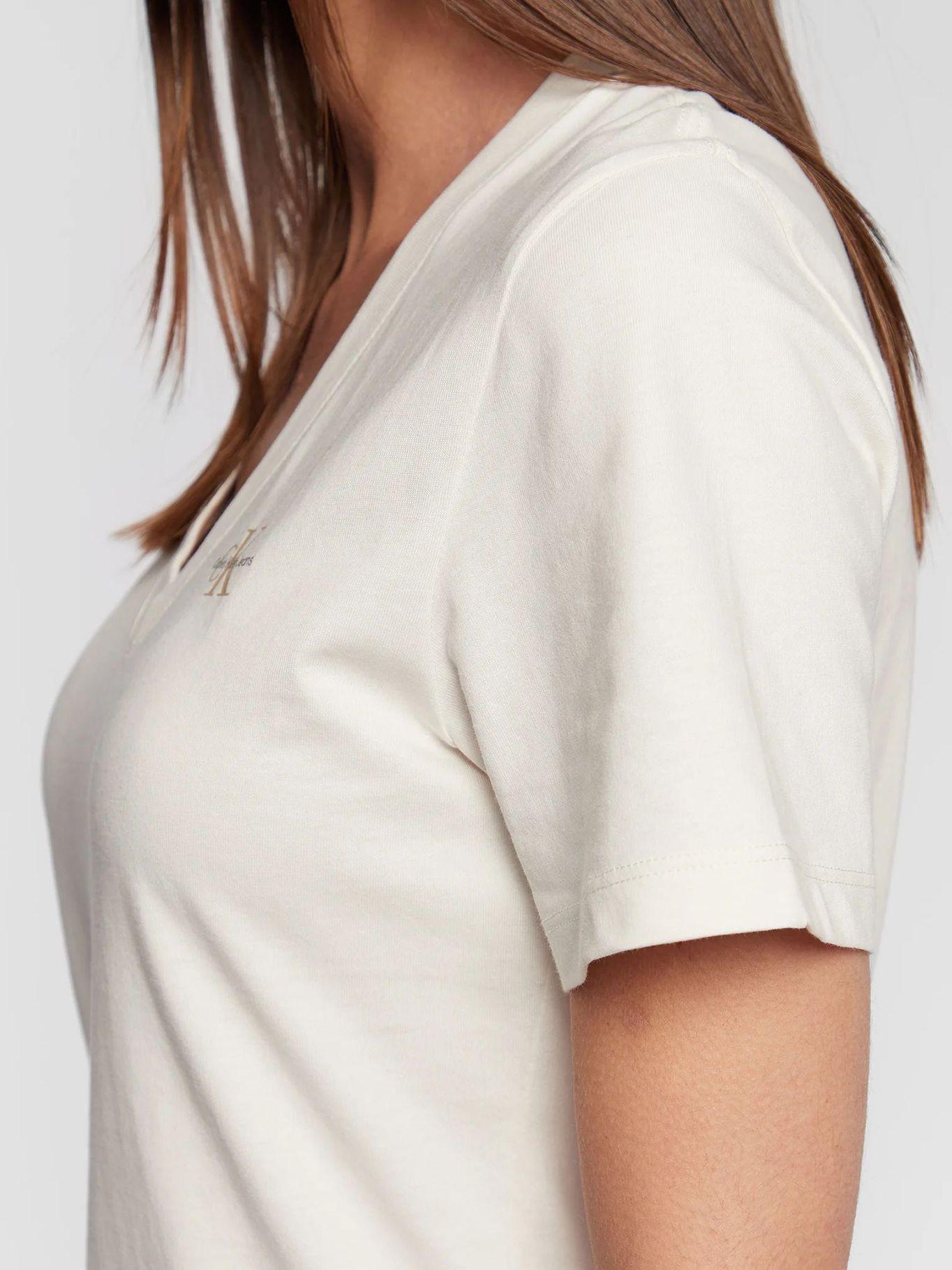 Camiseta de algodón orgánico Blanco Calvin Klein-3