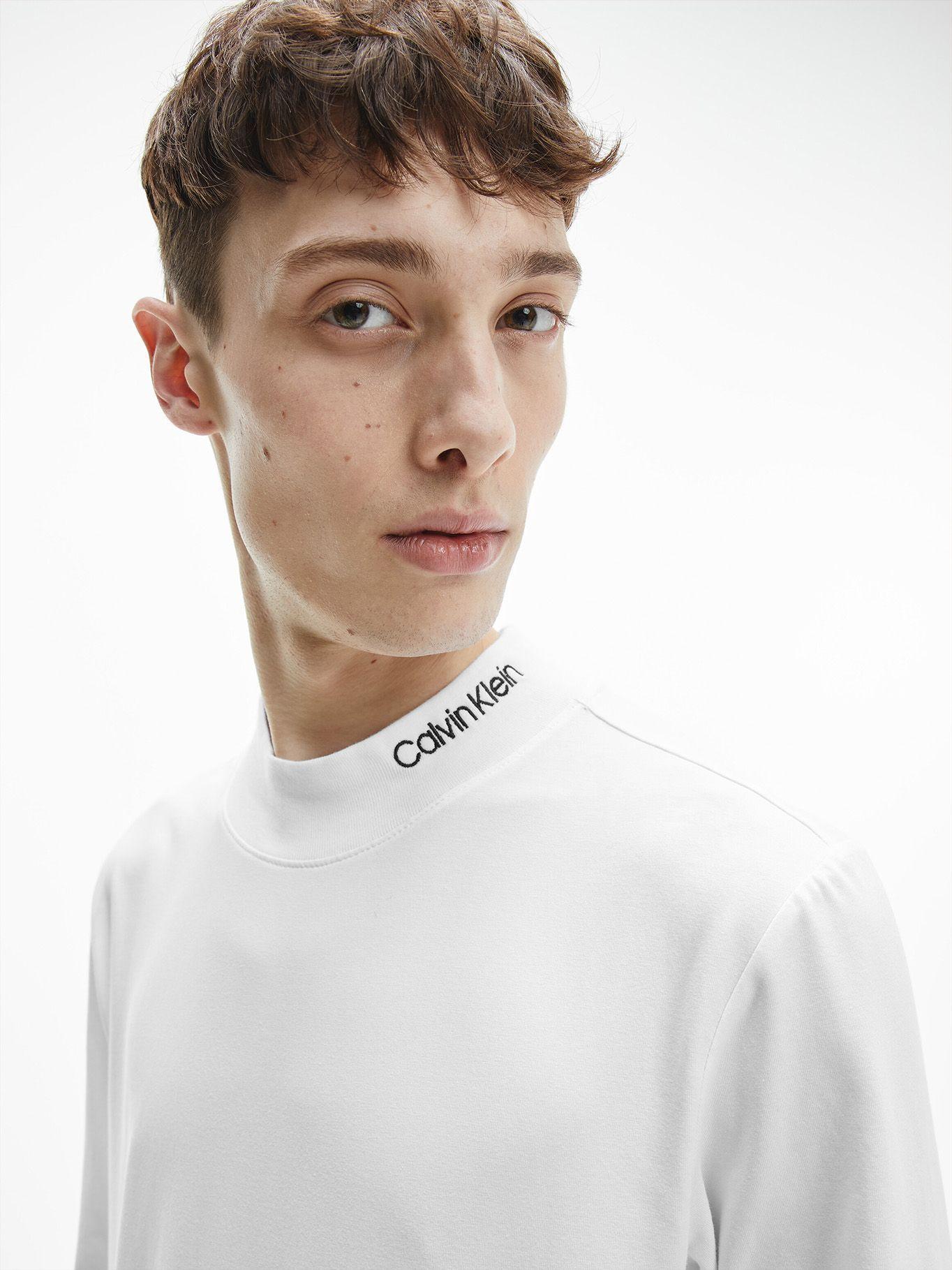 Polera Slim Stretch Mock Blanco Calvin Klein-3