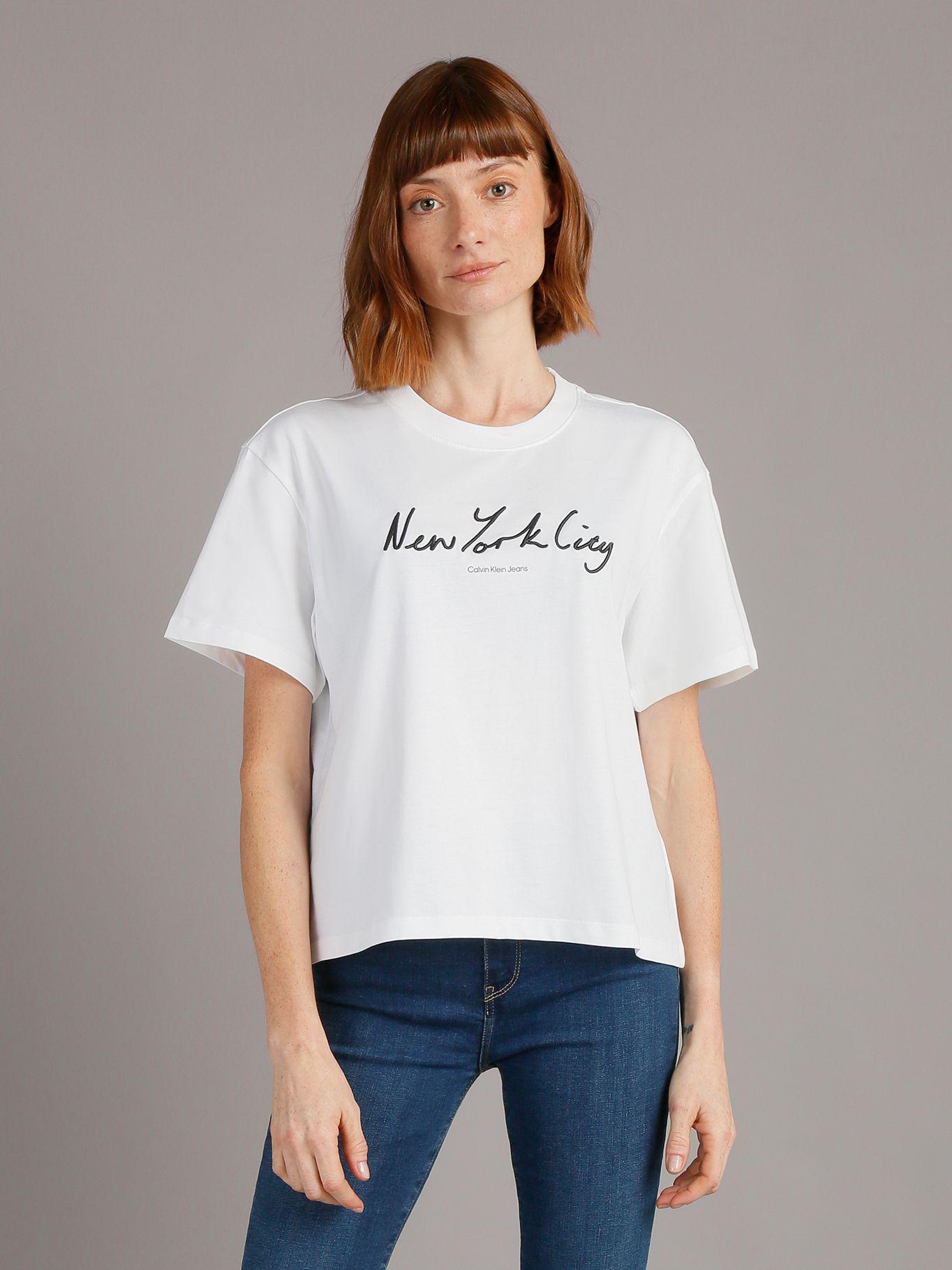 Polera Embroidered Nyc Relaxed Blanco Calvin Klein-0
