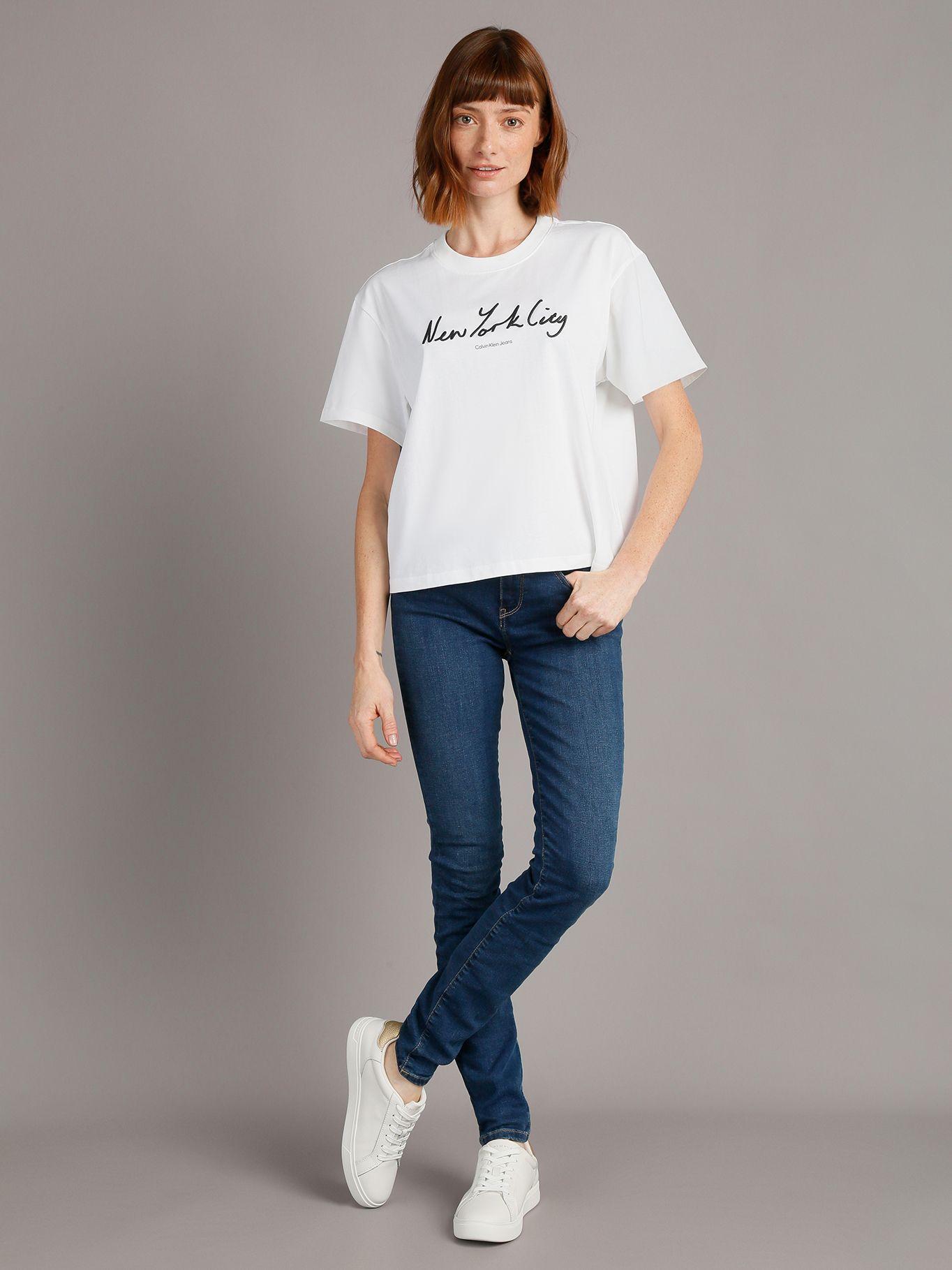 Polera Embroidered Nyc Relaxed Blanco Calvin Klein-1