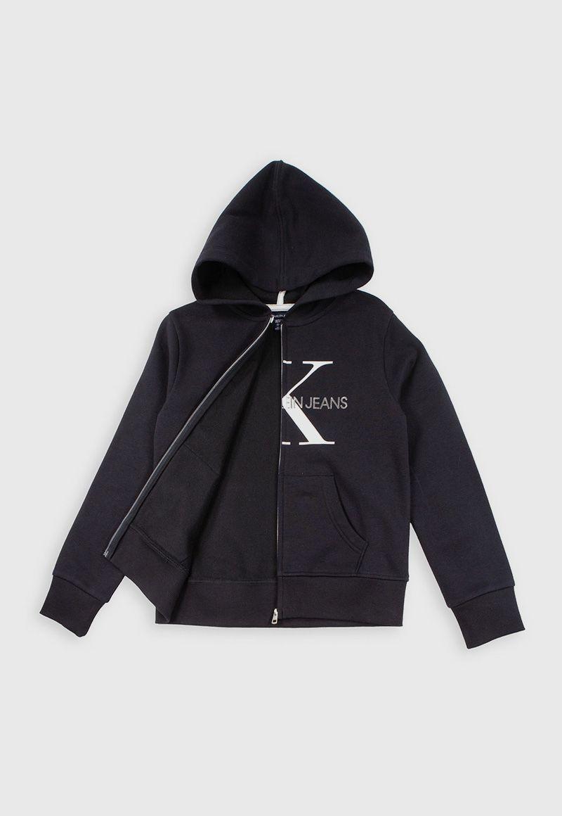 Polerón con Gorro Niña Monogram Negro Calvin Klein-1