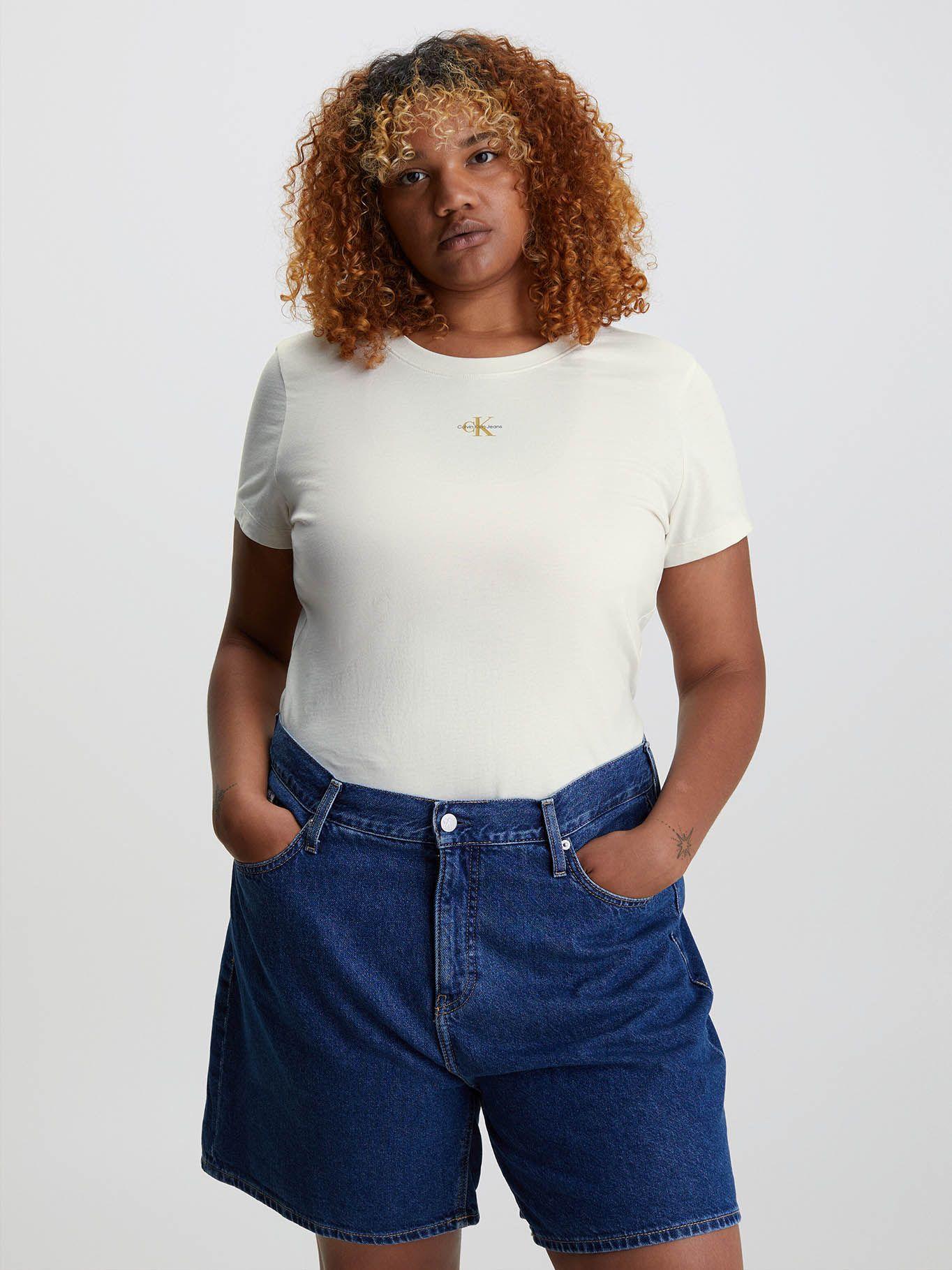 Camiseta de corte slim con logo Blanco Calvin Klein-4